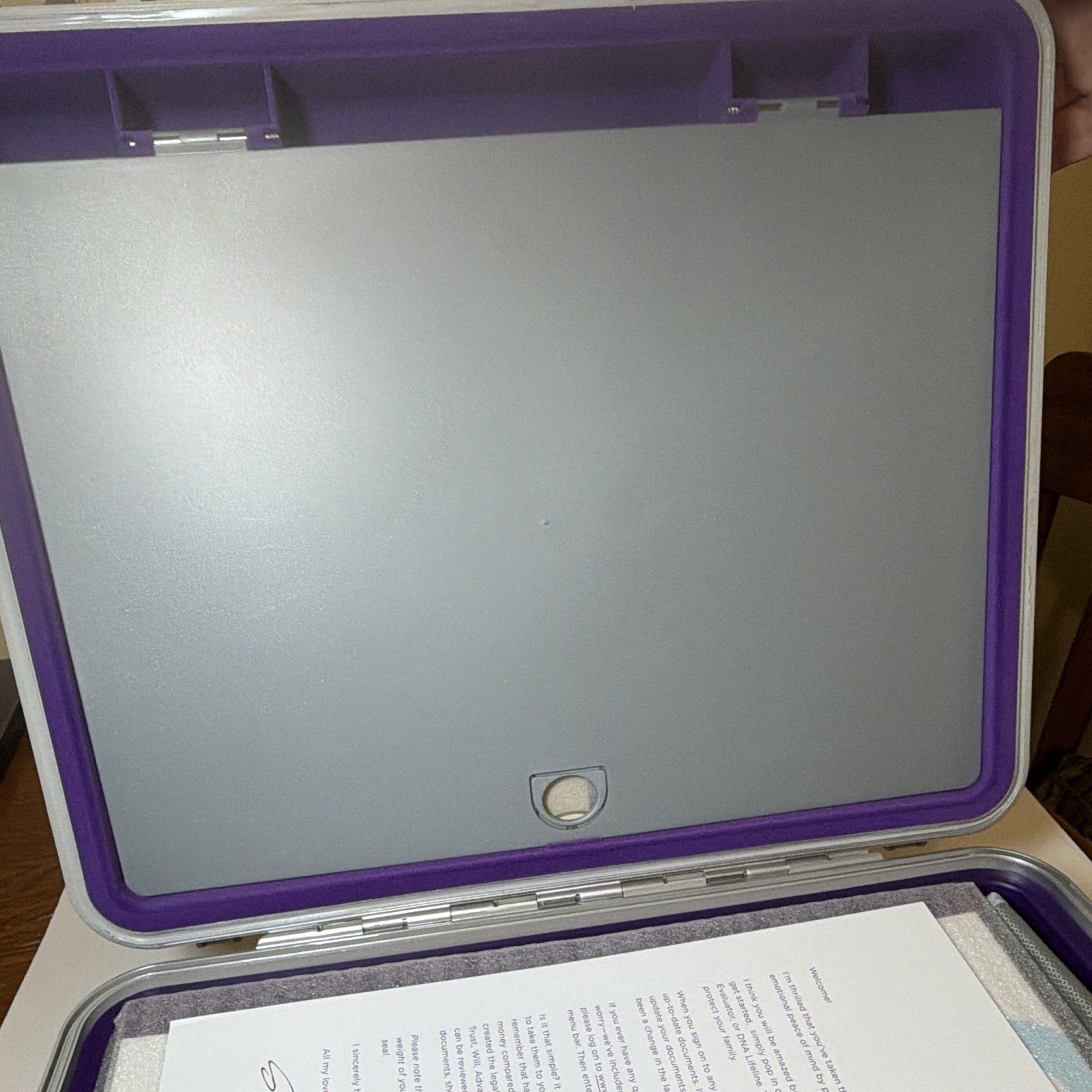 Suze Orman’s Protection Portfolio Hard Case Document Sleeve Silver/Purple
