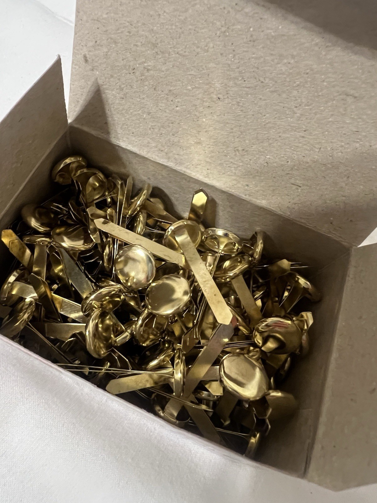 Vintage Sparco 01594 Brass Plated Paper Fasteners 1-1/4” 100 Count NOS