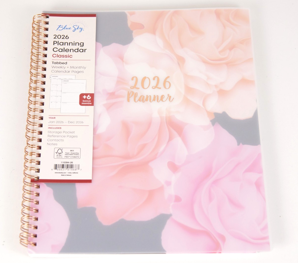 Blue Sky 2026 Classic Planning 12 Month Calendar