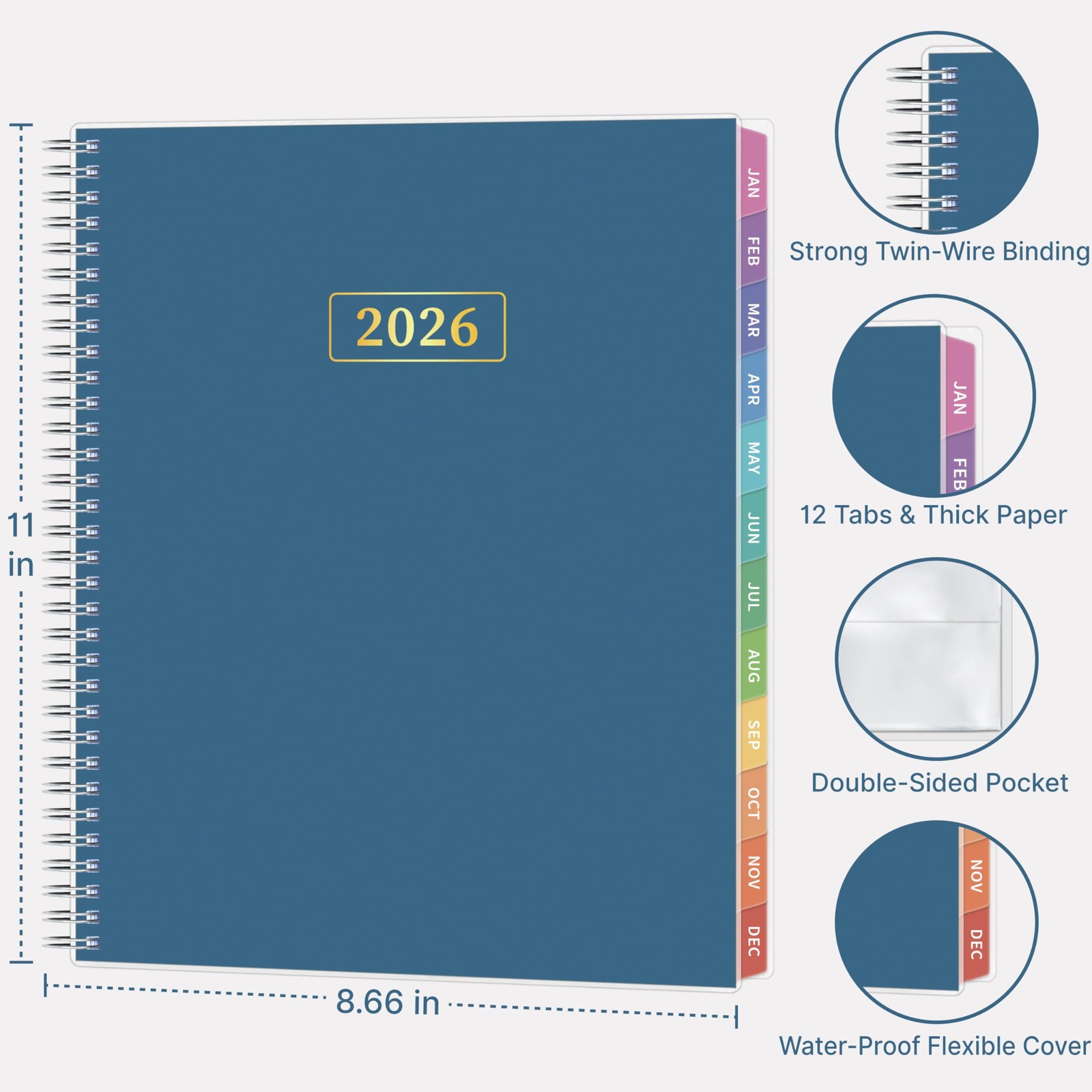 2026 Appointment Book, 30 Minutes-Hourly, Weekly ＆ Monthly Calendar Planner 2…