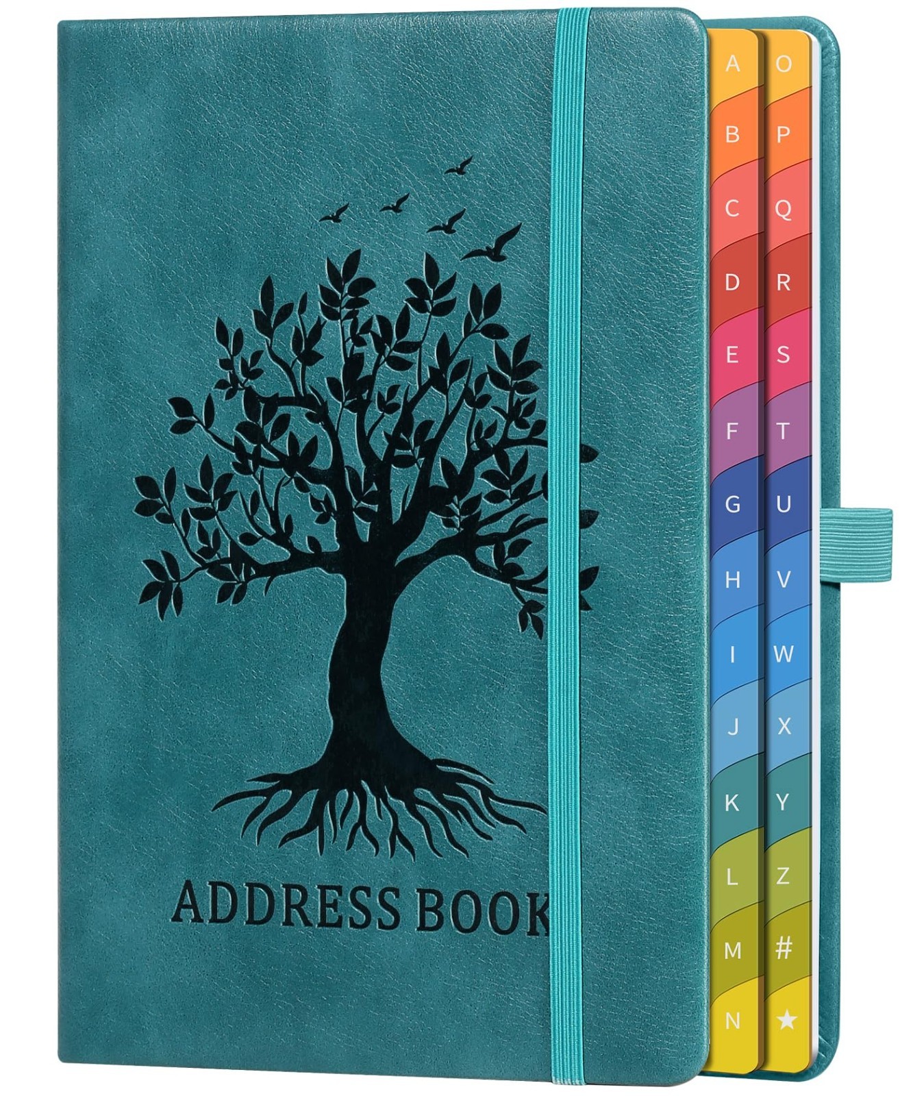 Colorful Alphabetical Address Book with Tabs – Hardcover Contact Organizer for S