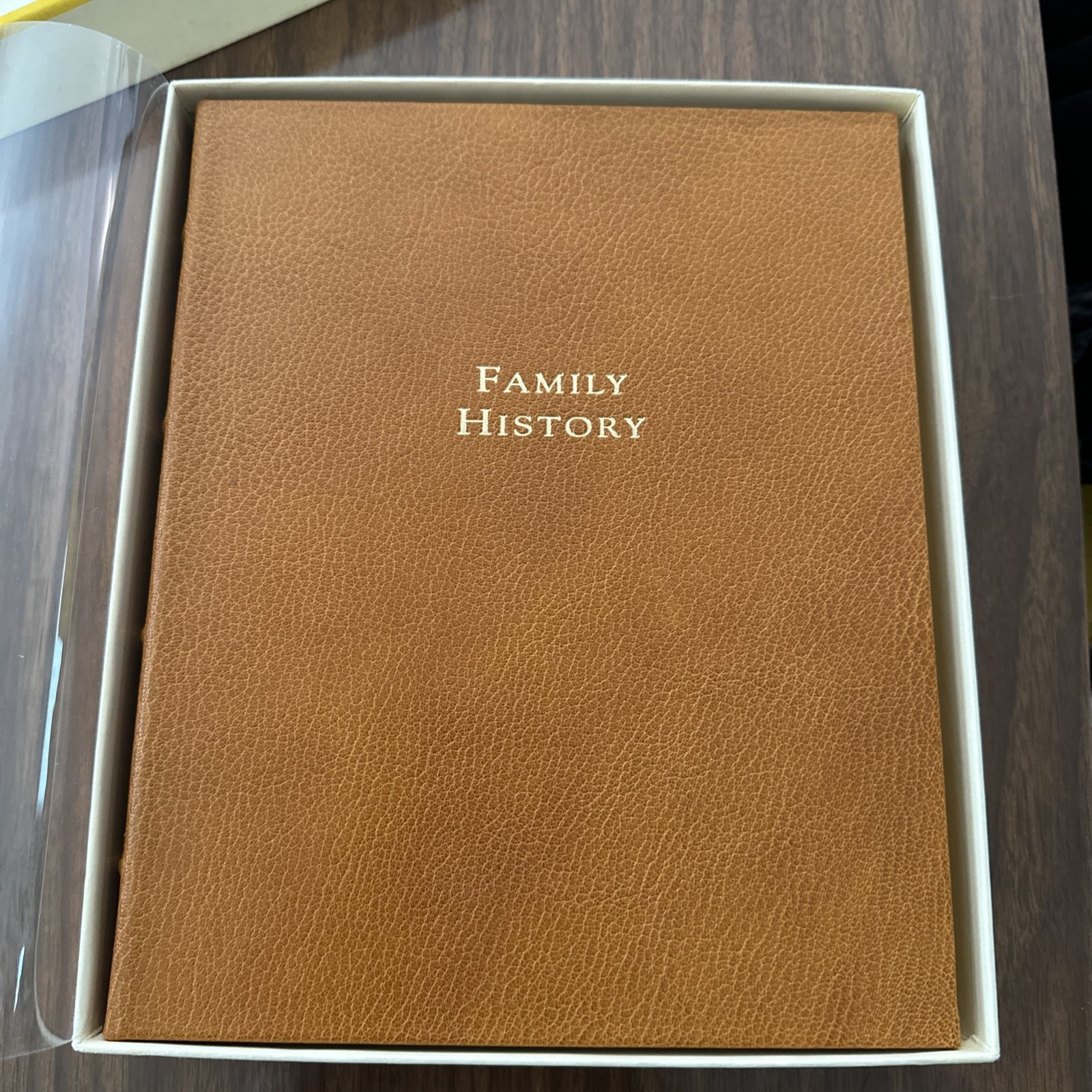 Family Chronicle History Book Leather Cover 506 Pgs Heirloom Graphic Image Brown