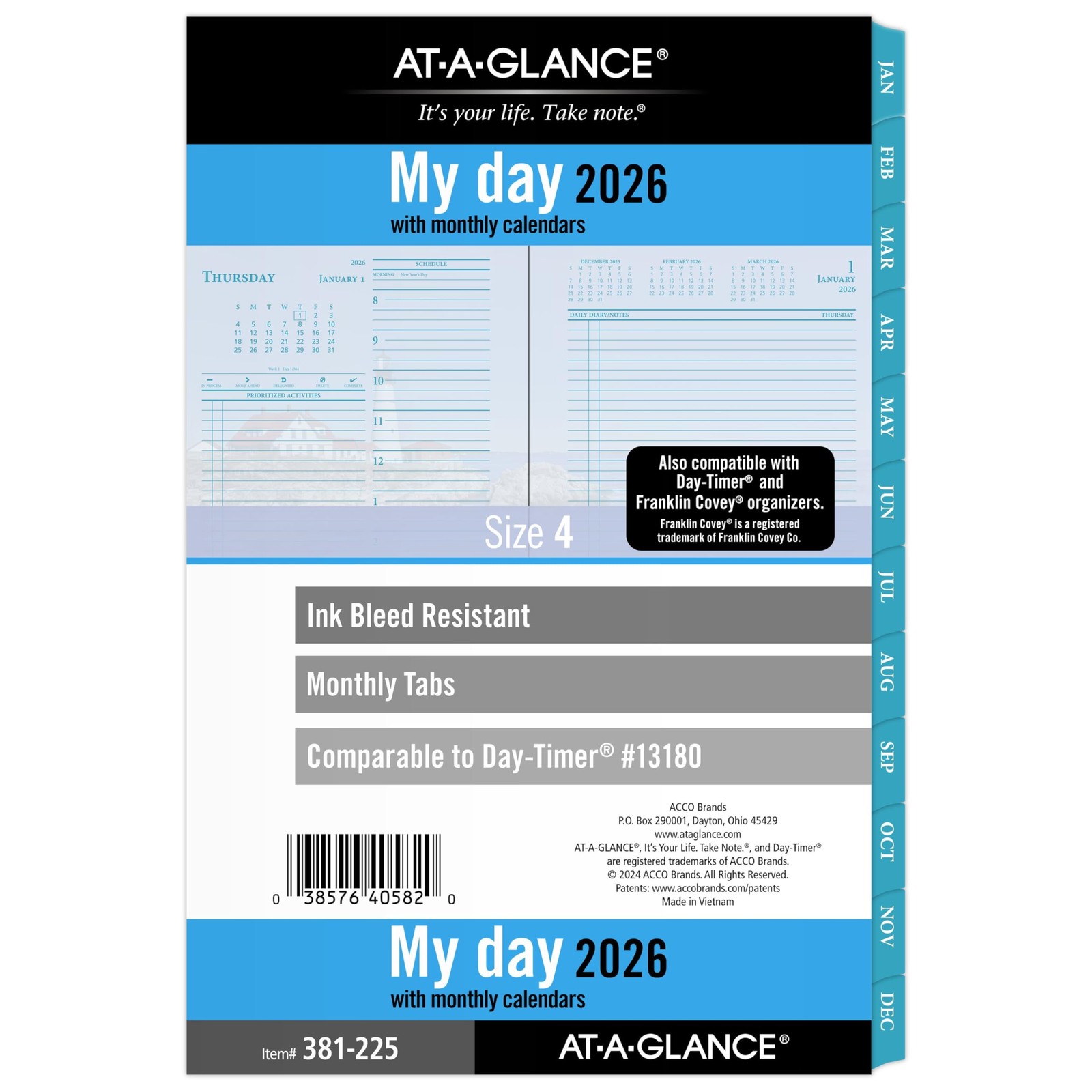 AT~A~GLANCE 2026 Daily Monthly Planner Refill, 5.5×8.5, Seascapes