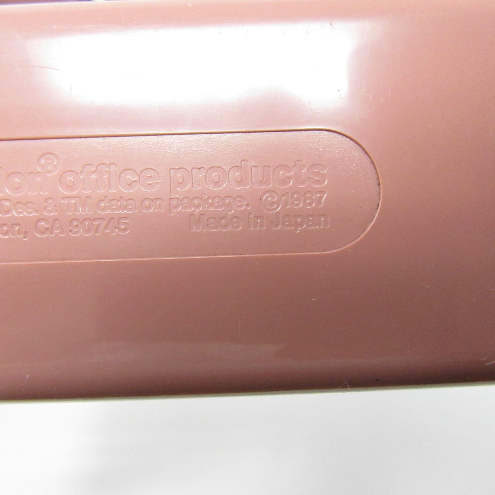 1980s Eldon Pink Mauve Desk Set Stapler Pen Paperclip Holder Retro Office 5pc