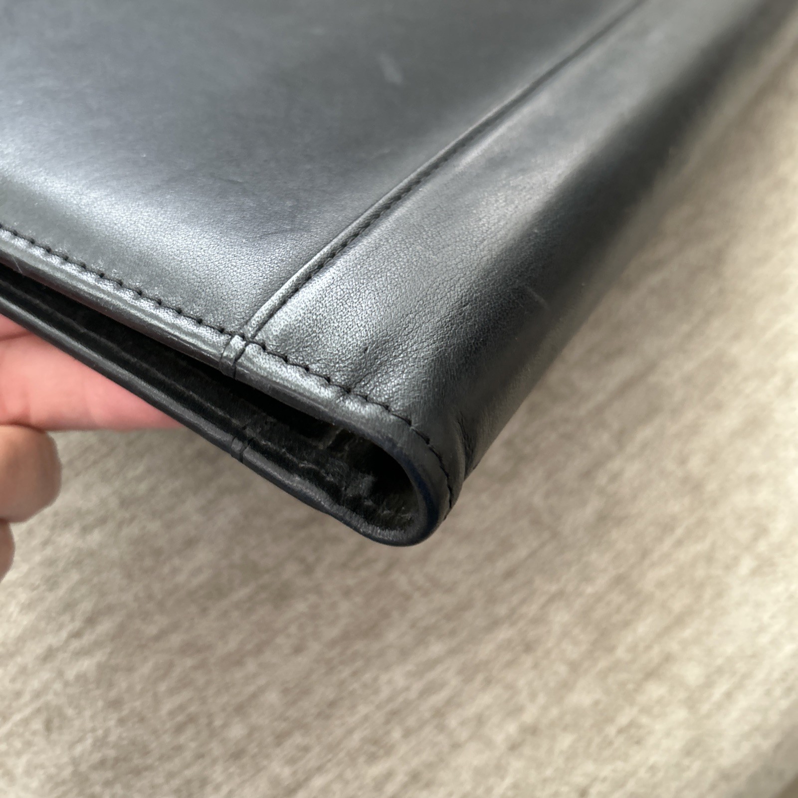 McKinley Made In America Black Leather Open 3-Ring Binder/Organizer/Legal Folio