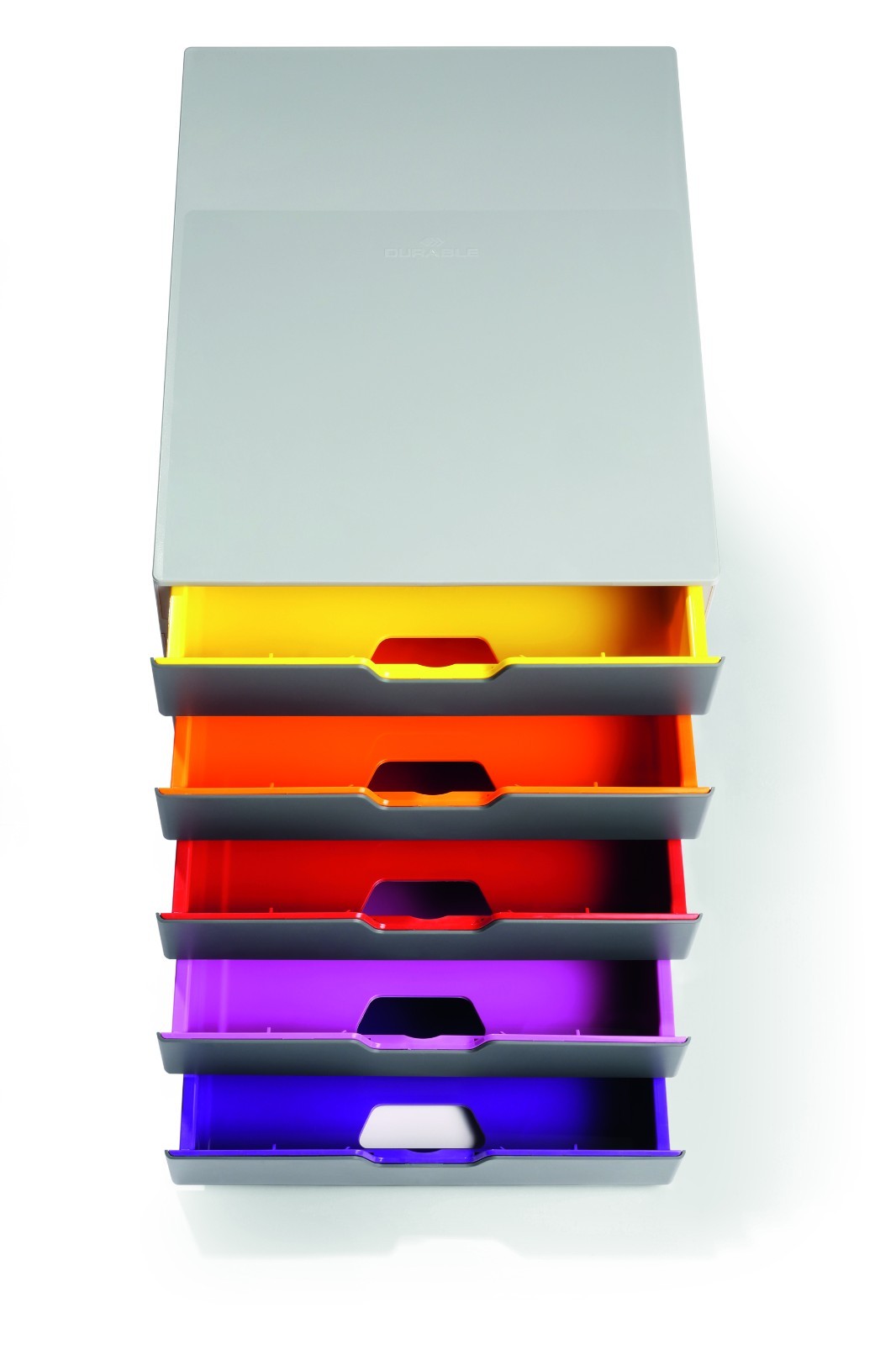 VARICOLOR 5 Drawer Color Coded Desktop Organizer Letter Size Gray Durable