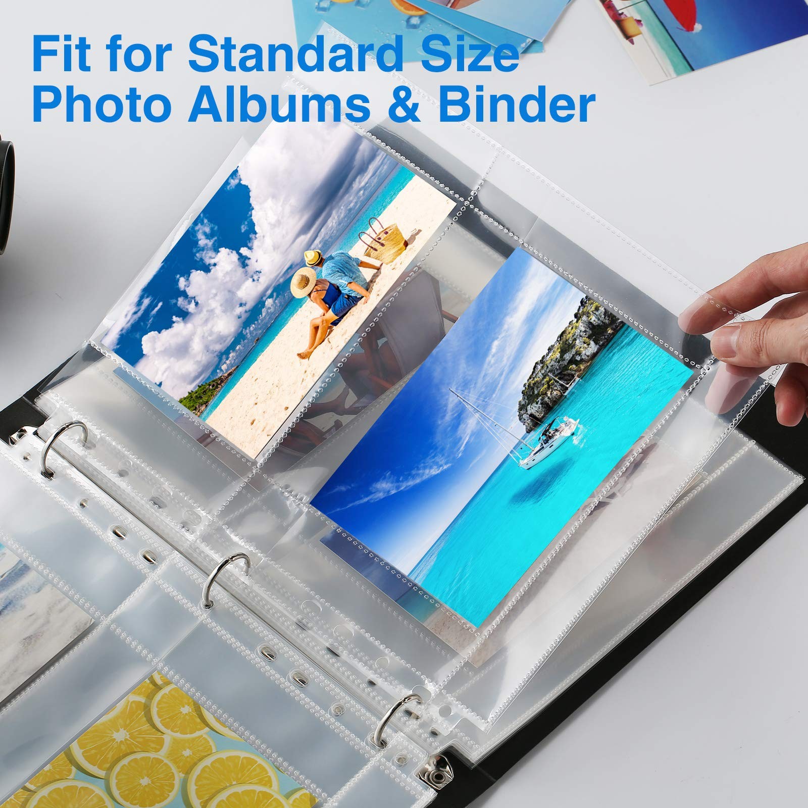 30 Pack 4×6 Photo Sleeves, Heavy Duty Photo Sleeves for 3 Ring Binder for 120…