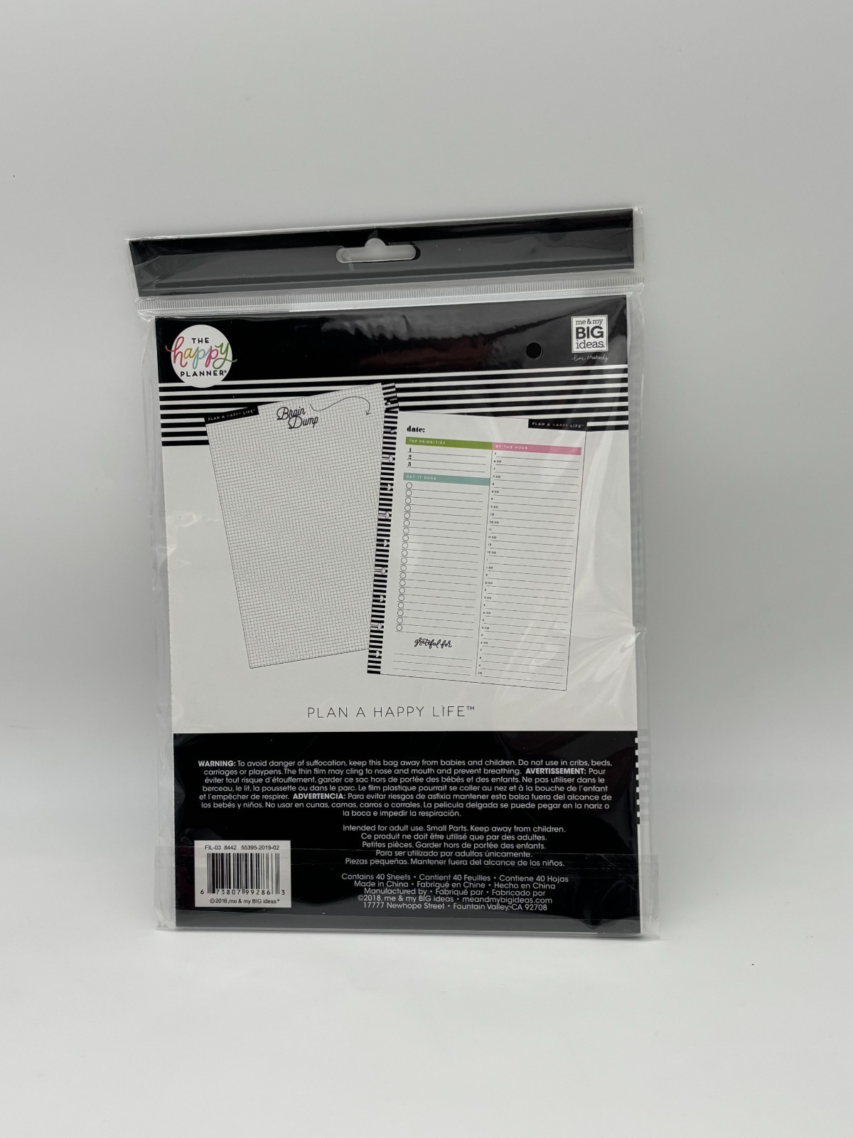 New The Happy Planner 40 Sheets Daily Planner Paper Pages To Do Hourly List