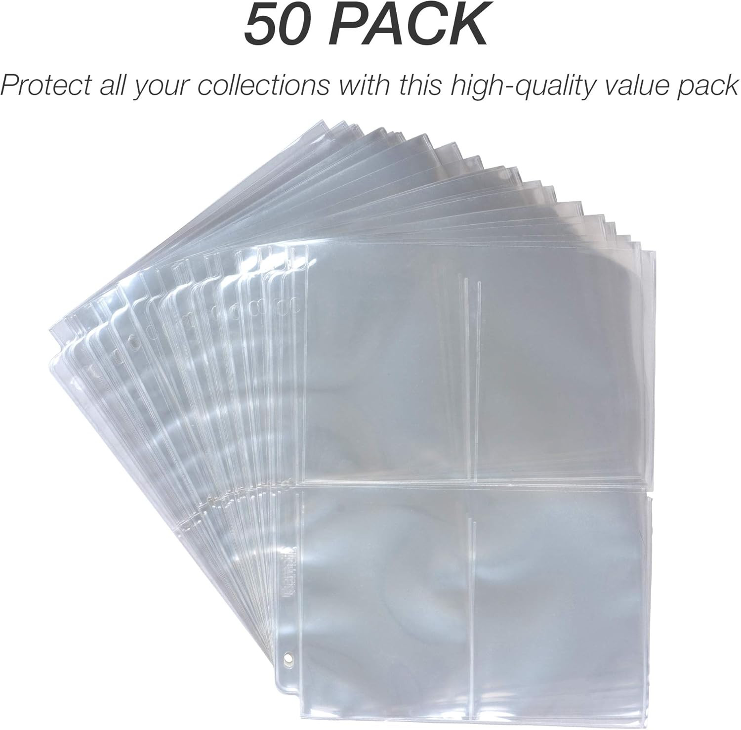 50 Pack Heavy Weight 4 Pocket Garden Seeds Storage Clear Sheet Protectors, Seed