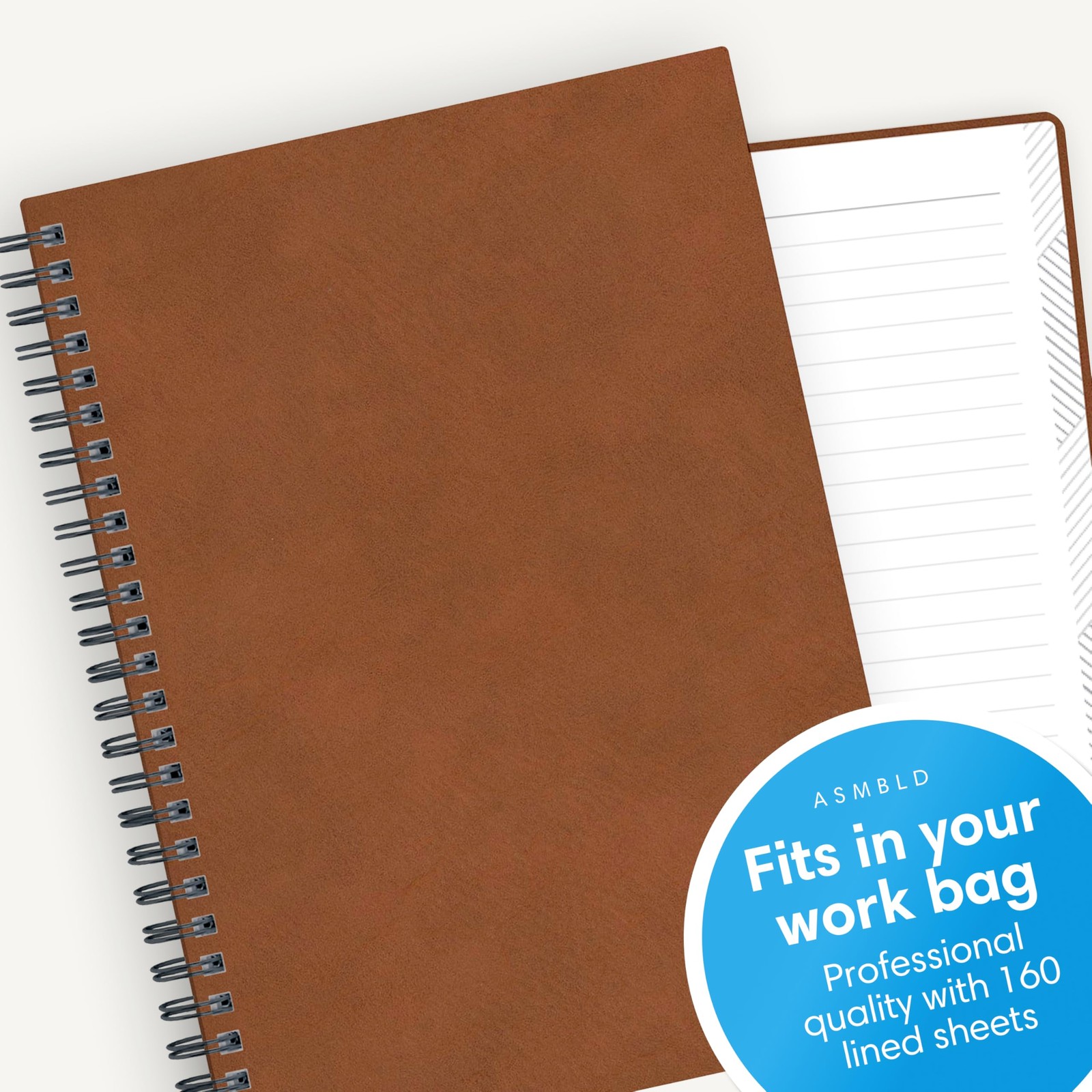 Blue Sky ASMBLD Undated Notebook, 160 Pages, 5.75″ x 8.5″, Safety Brown