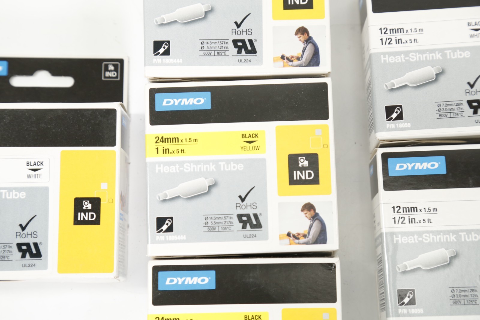 Lot of 7 Heat-Shrink Tube For DYMO Rhino 4200, 5200, 6000