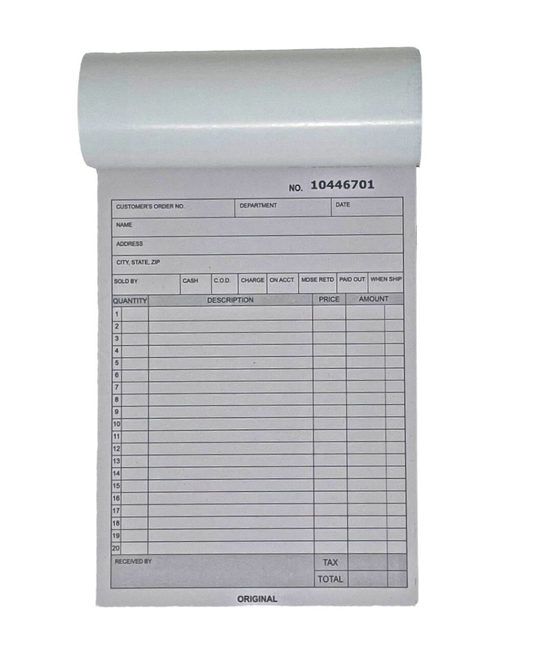 5 Pack Sales Order Receipt Record Book 2 Part 50 Sets Duplicate Copy