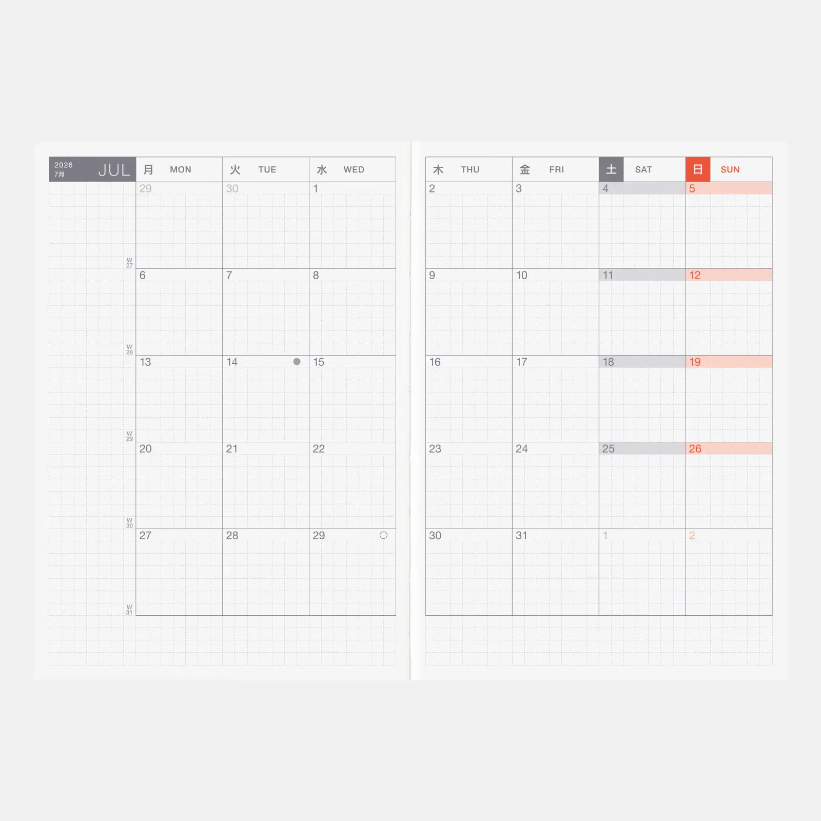 Hobonichi Techo 2026 Original(A6) English version Planner Diary Notebook Japan