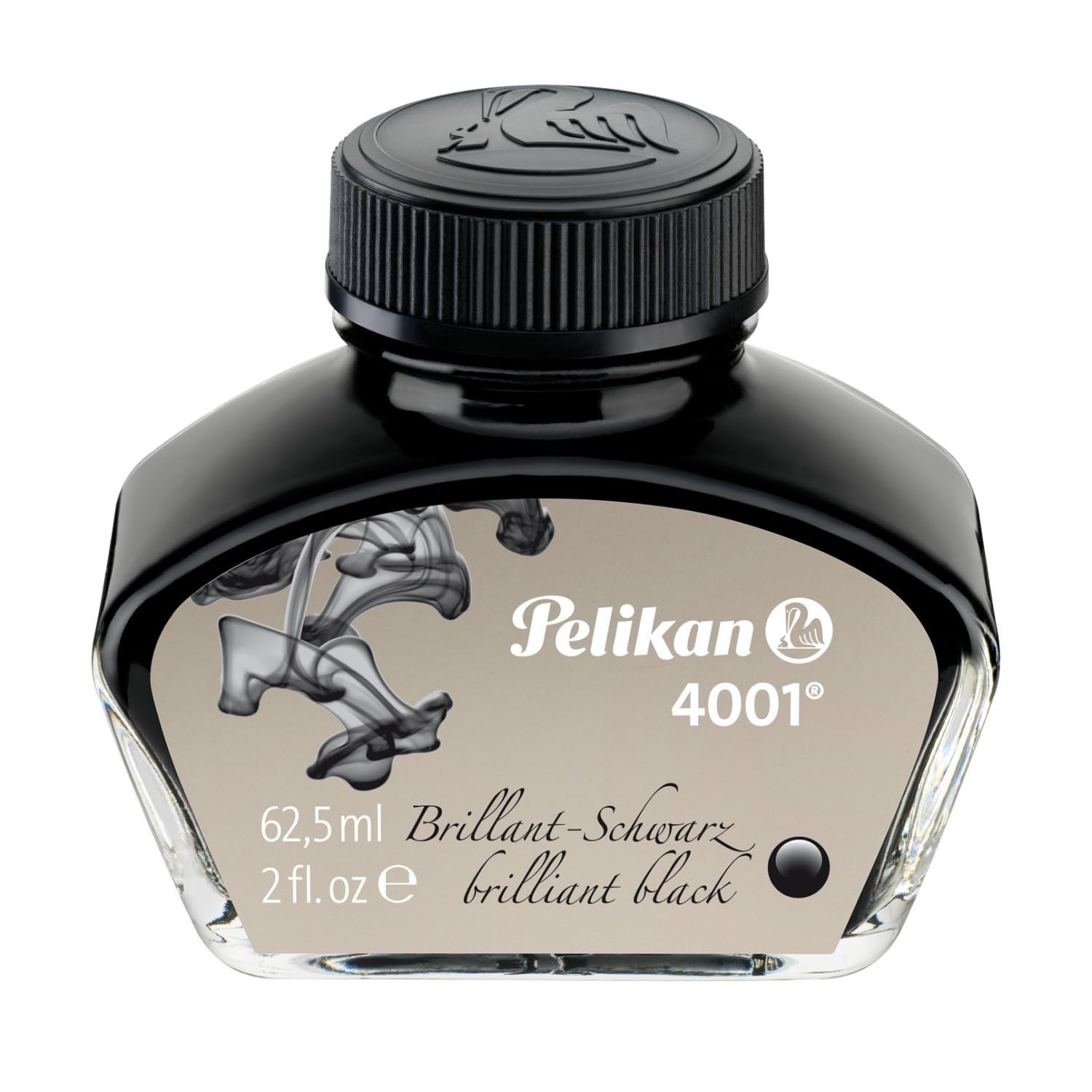Pelikan 4001 Bottled Ink for Fountain Pens, 2.1 fl oz, Brilliant Black