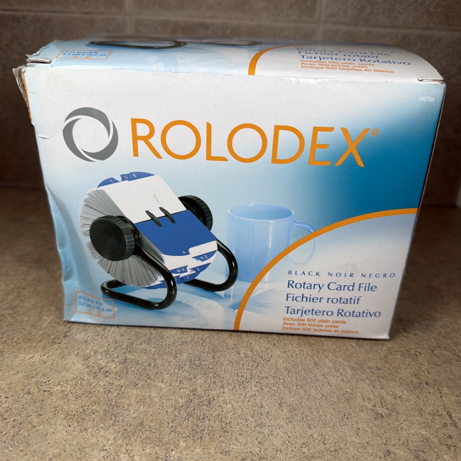 Rolodex Black Rotary Card File w Box 66704 Wheel Office Desk Organizer 500