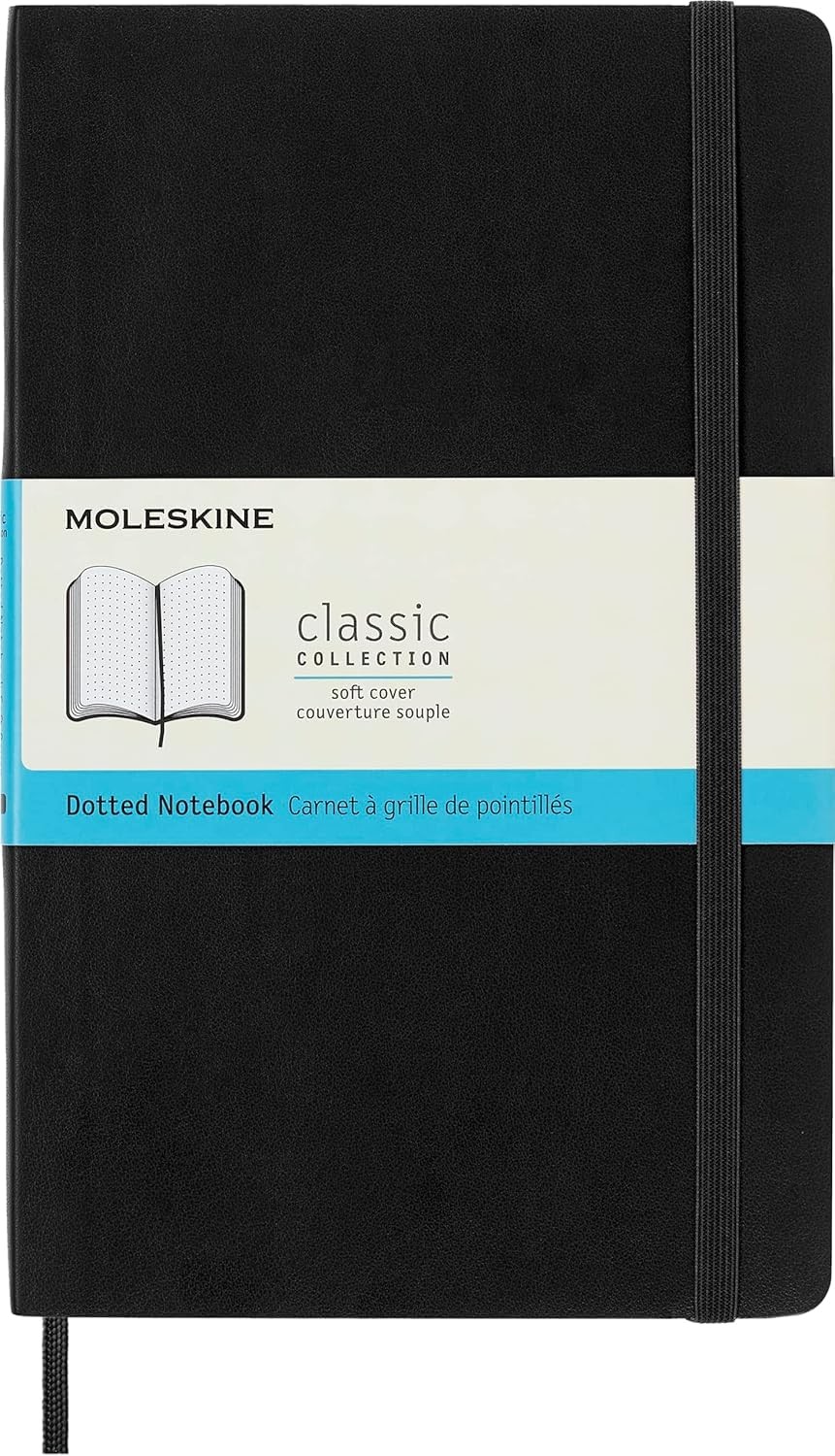 Moleskine Classic Notebook, Soft Cover, Large (5″ x 8.25″) Large, Black