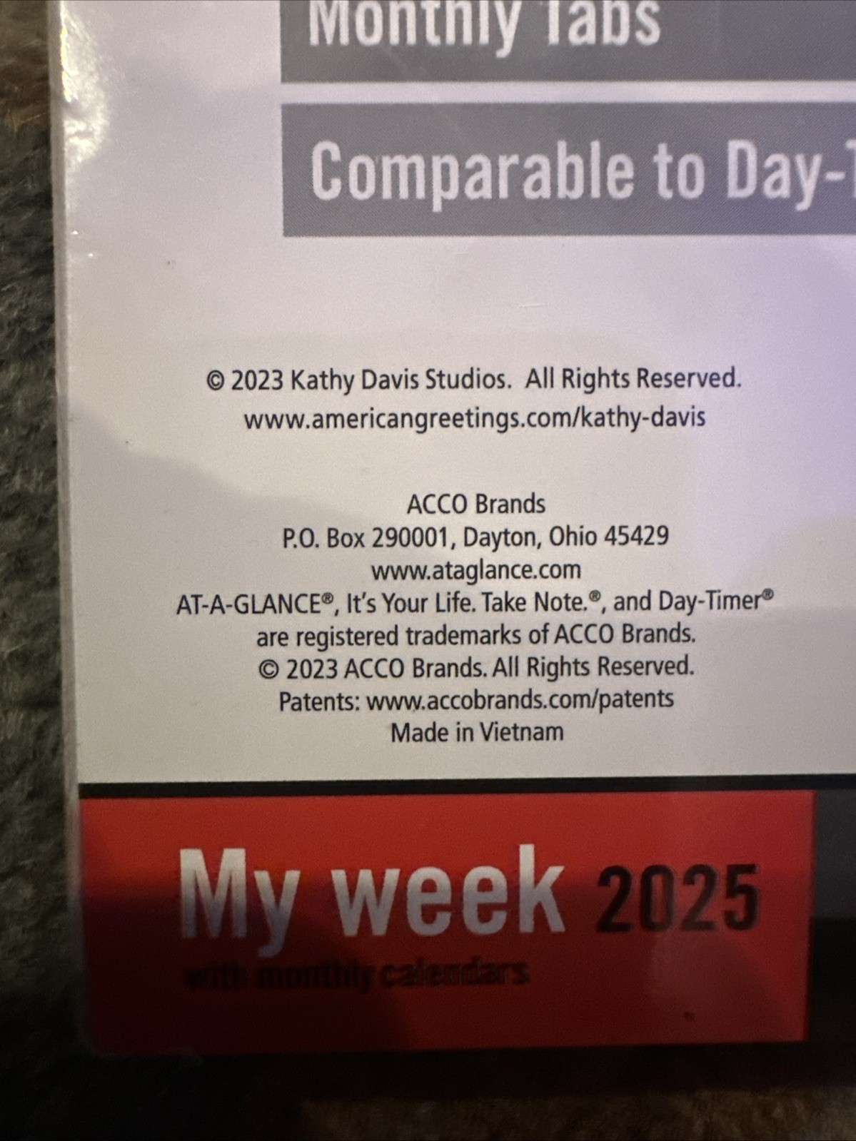 2025 Weekly Planner Refill AT-A-GLANCE Size 3 New Year Kathy Davis KD71-285Y