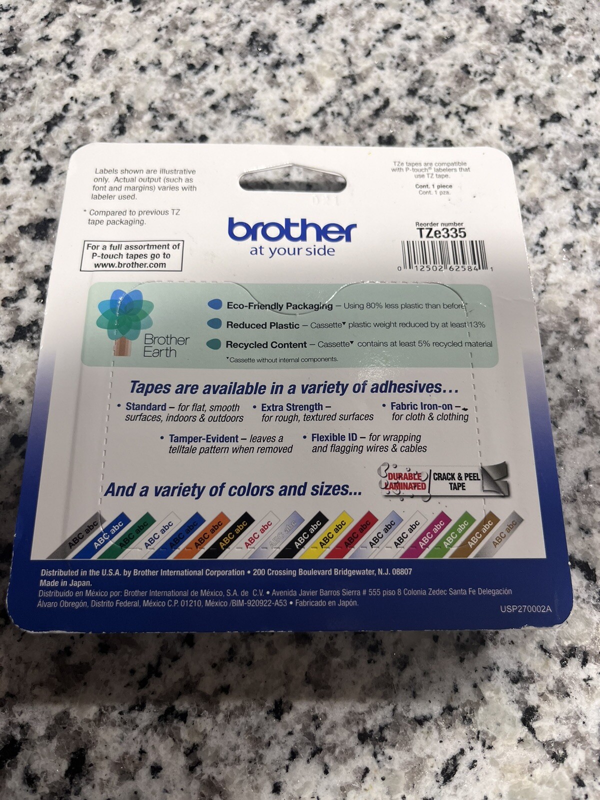 Brother P- Touch TZ Tape Tze335 ½” Label Tape 0.47″ in X 26.2 ft 12mm X 8m NEW