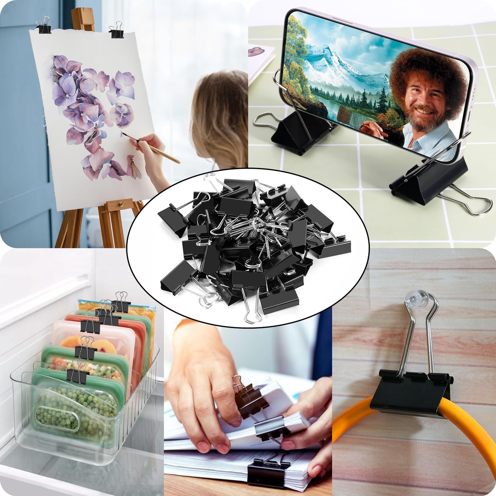 60PCS Medium Binder Clips, 1-1/4 Inch, 32mm, Metal Paper Clamps for Teachers …