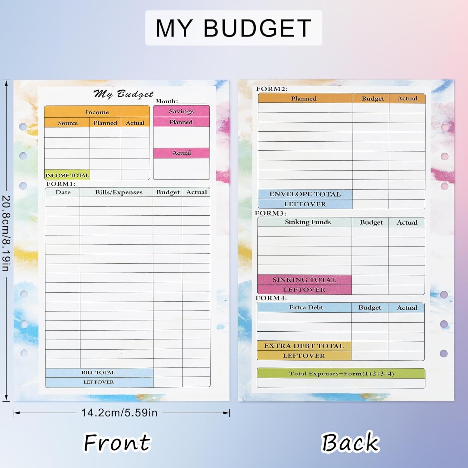 Toplive 7 Pack A5 Planner Inserts Monthly Weekly Planner Refills Paper 6 Ring Ex