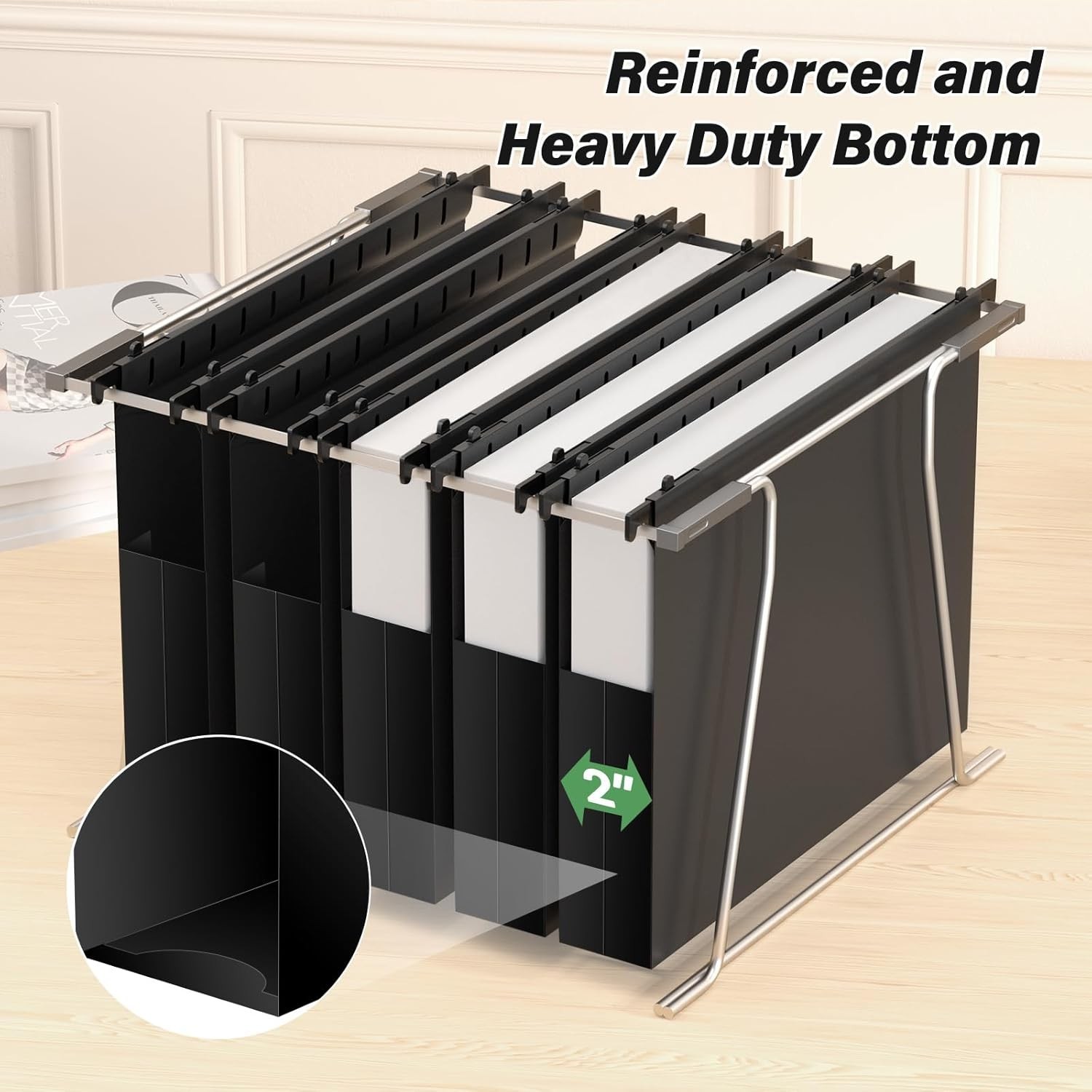 Plastic Hanging File Folders Letter Size,Heavy Duty 2″ Expandable File Folder…