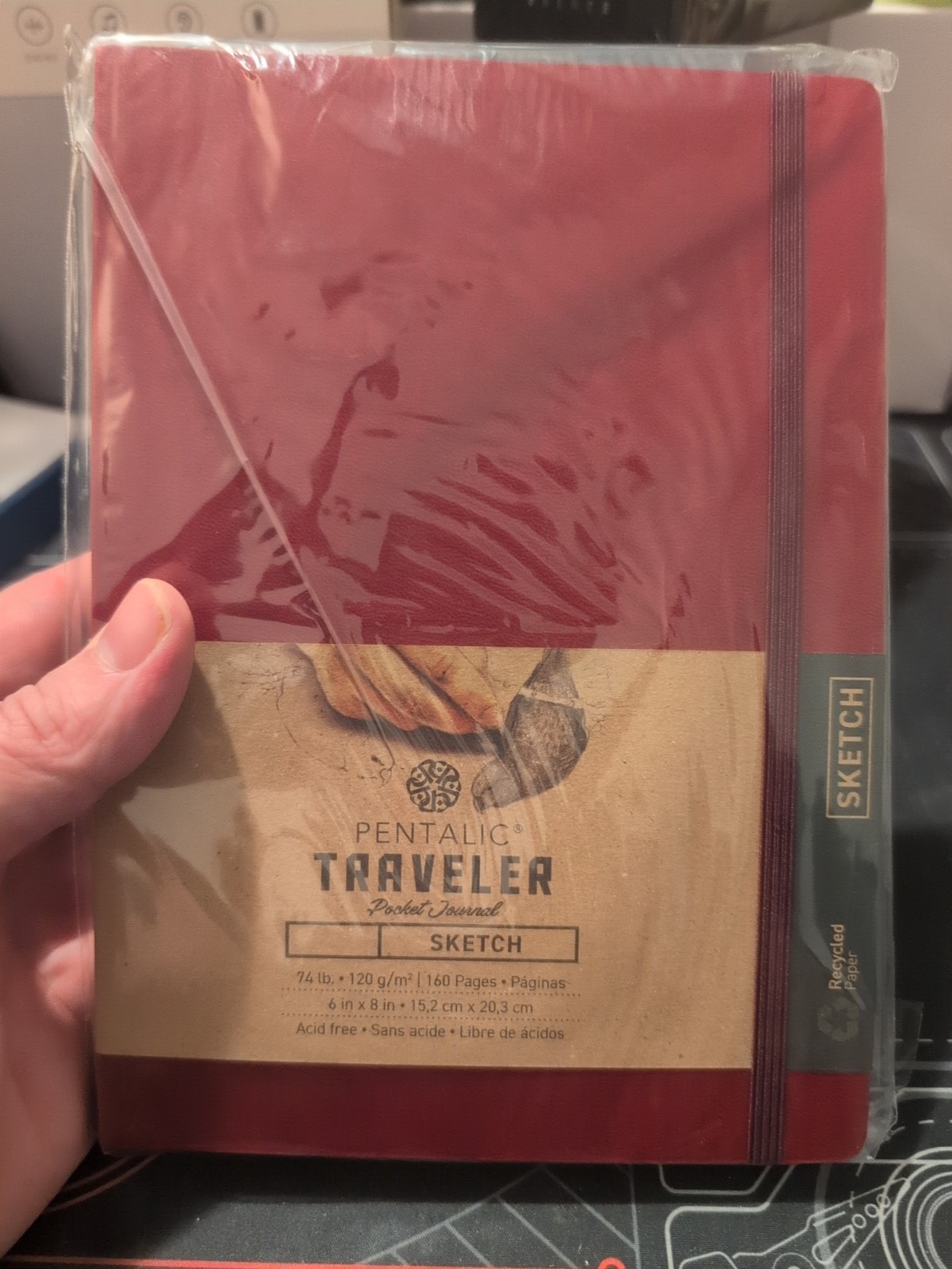 6″ x 8″ Pocket Sketchbook Traveler Journal 160 Pages Burgundy Brand New Sealed