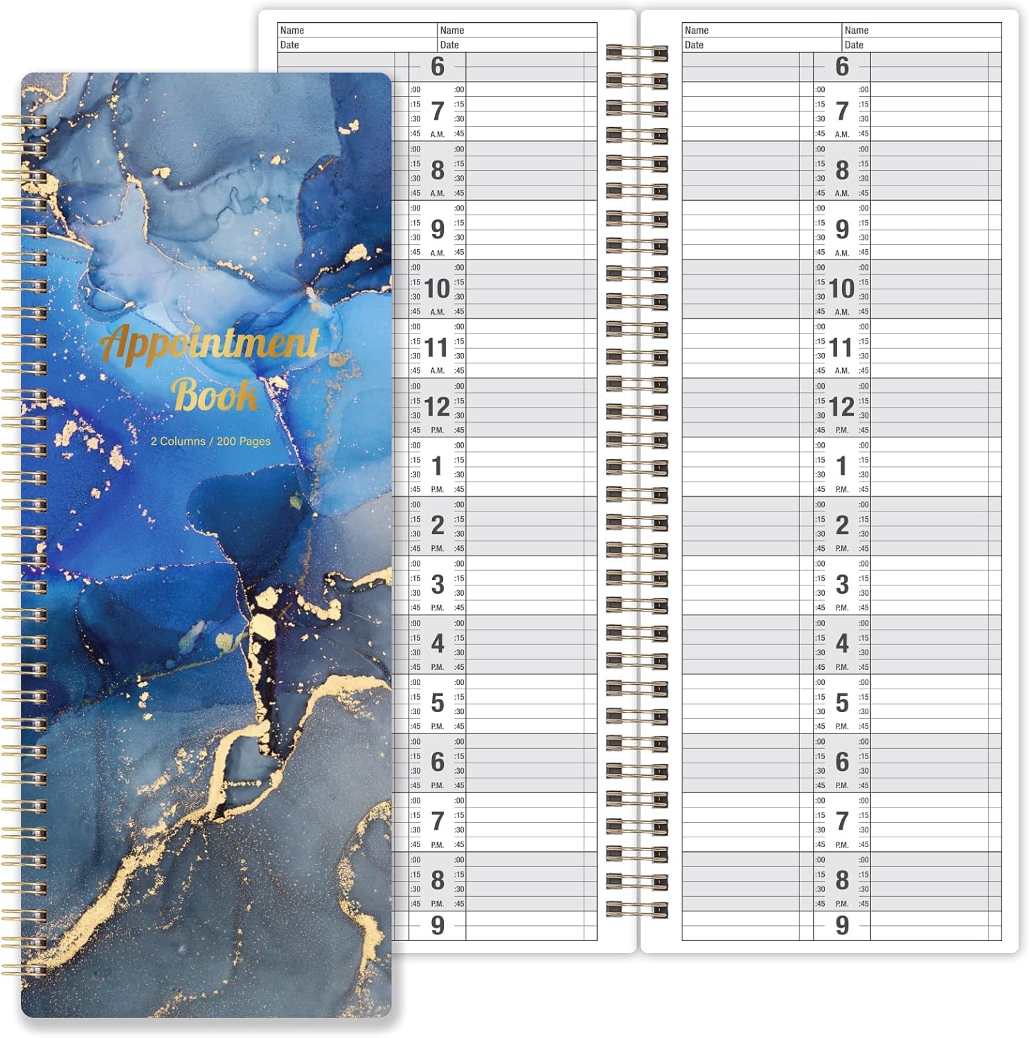 Salon Appointment Books 11.5×4.7 Inch Twin-Wire Binding for Hair Stylist