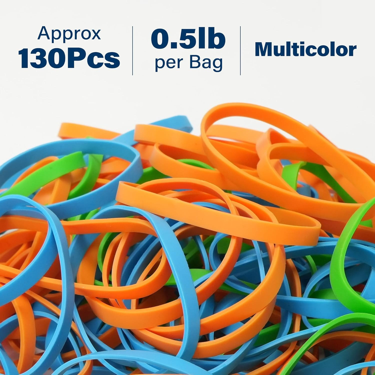 Lotfancy Rubber Bands, Size 64 (3-1/2″ X 1/4″), 0.5 Lb Approx 130 Pcs Thick Heav