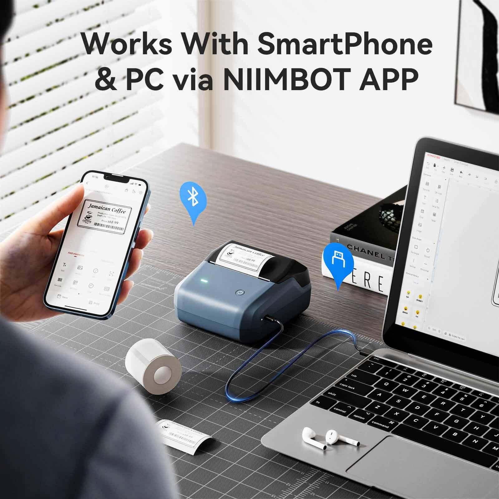 NIIMBOT B31 Label Maker Machine with Tape Portable Bluetooth Thermal Printer