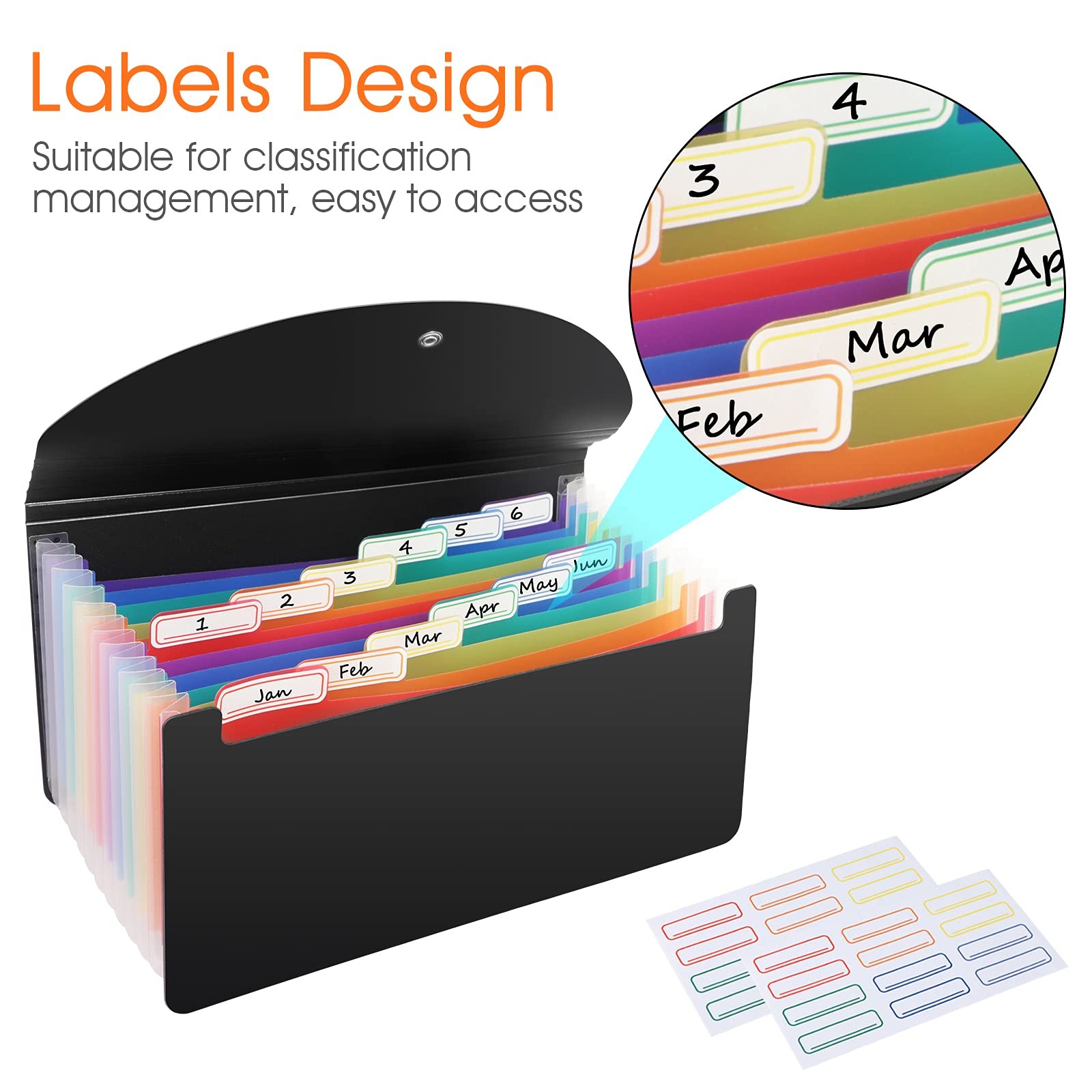 2 Pack 13 Pockets A6 Mini A6, Invoices, Coupons, Tickets, Banknotes, Black