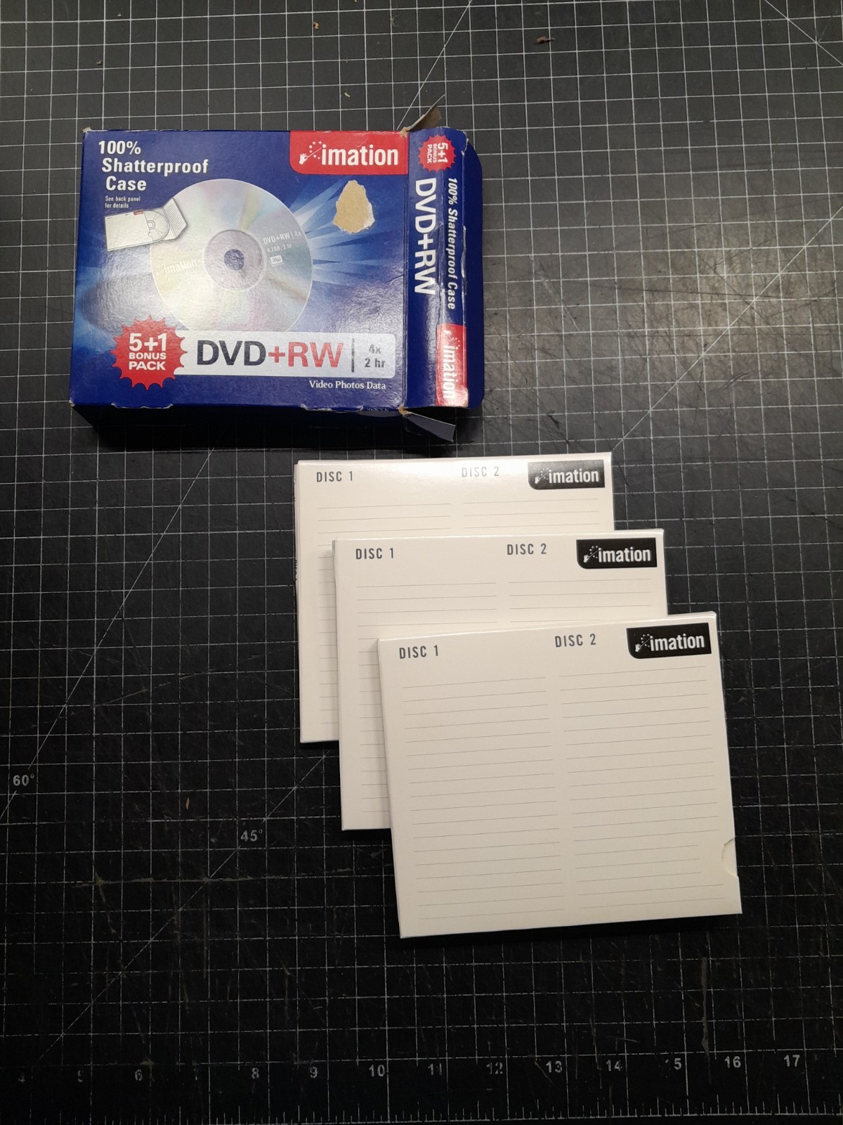 (6) Imation DVD+RW 4X, 4.7GB, 2 hr with 100% Shatterproof Eco-Friendly Case