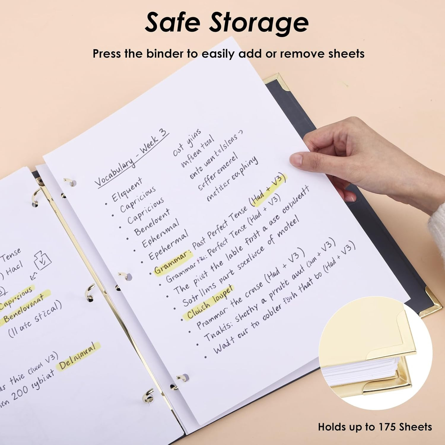EOOUT 6 Pack 3 Ring Binders 1 inch, Three Round Ring 1” Binders with 2 Pockets