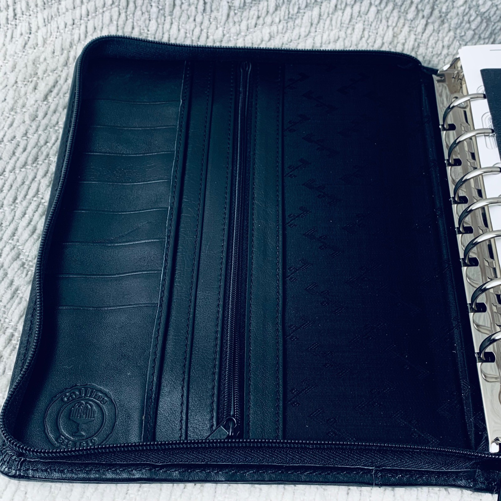 Collins Personal Organizer Unisex Black Leather 0582.18 Zippered 6-Ring Planner