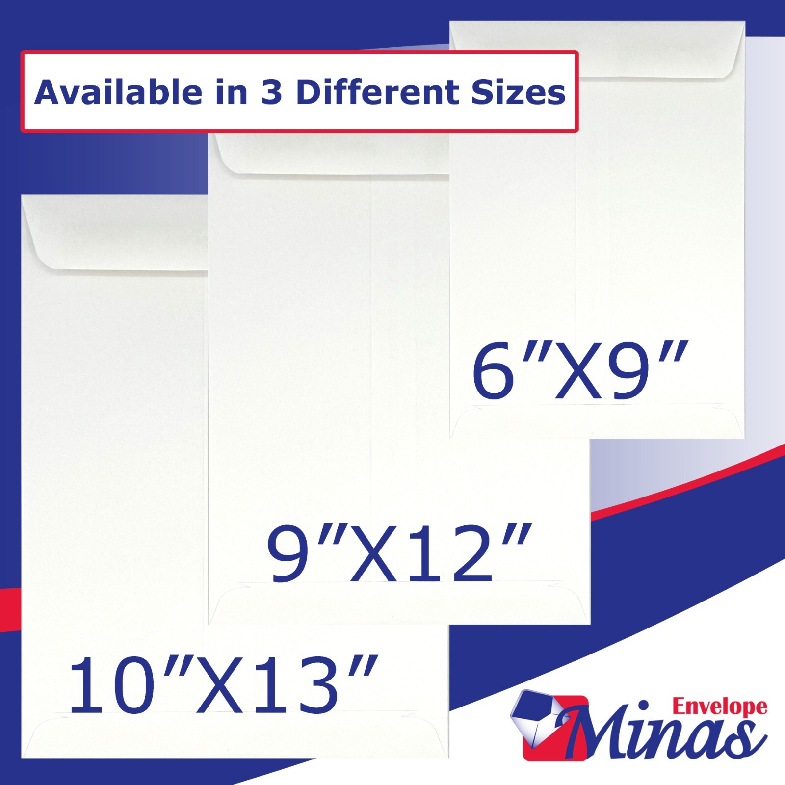Minas Envelope 6″ x 9″ Catalog Envelopes (Open End), Premium 24lb White, 500/Box