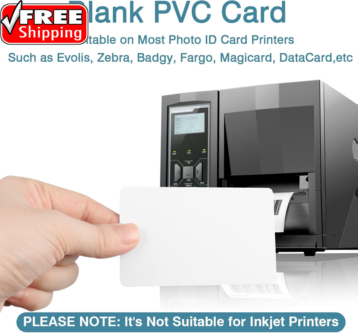 50 Pack Premium Blank PVC Cards, CR80 30 Mil Graphic Quality White Plastic Card