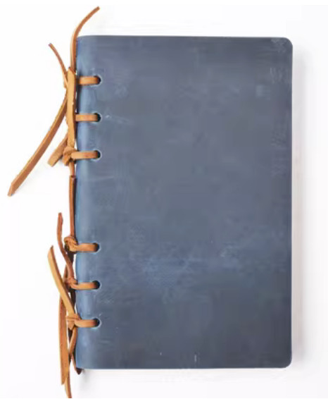 loose leaf Writing notes Notebook sketchbook Diary Notepad cow leather blue Q319