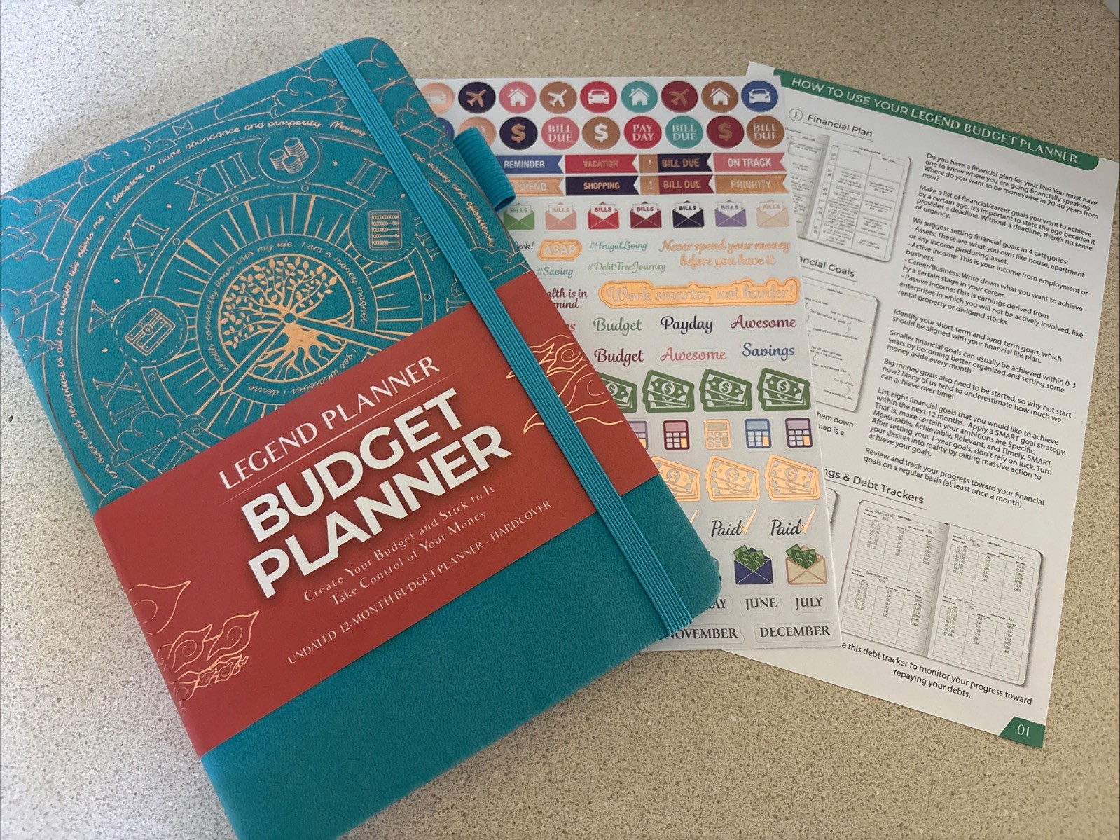 Legend Budget Planner Undated Financial Planner Organizer & Budget Book HC Blue