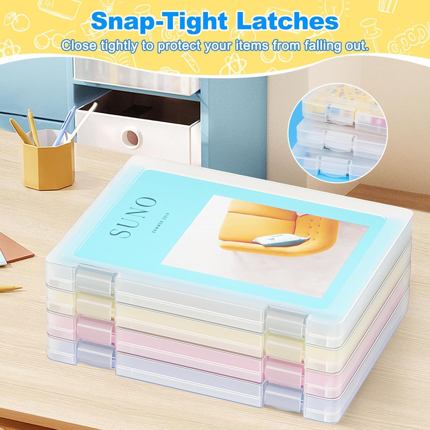 1 Pack A4 File Box Paper Organizers Holder, Transparent Document Paper Project C