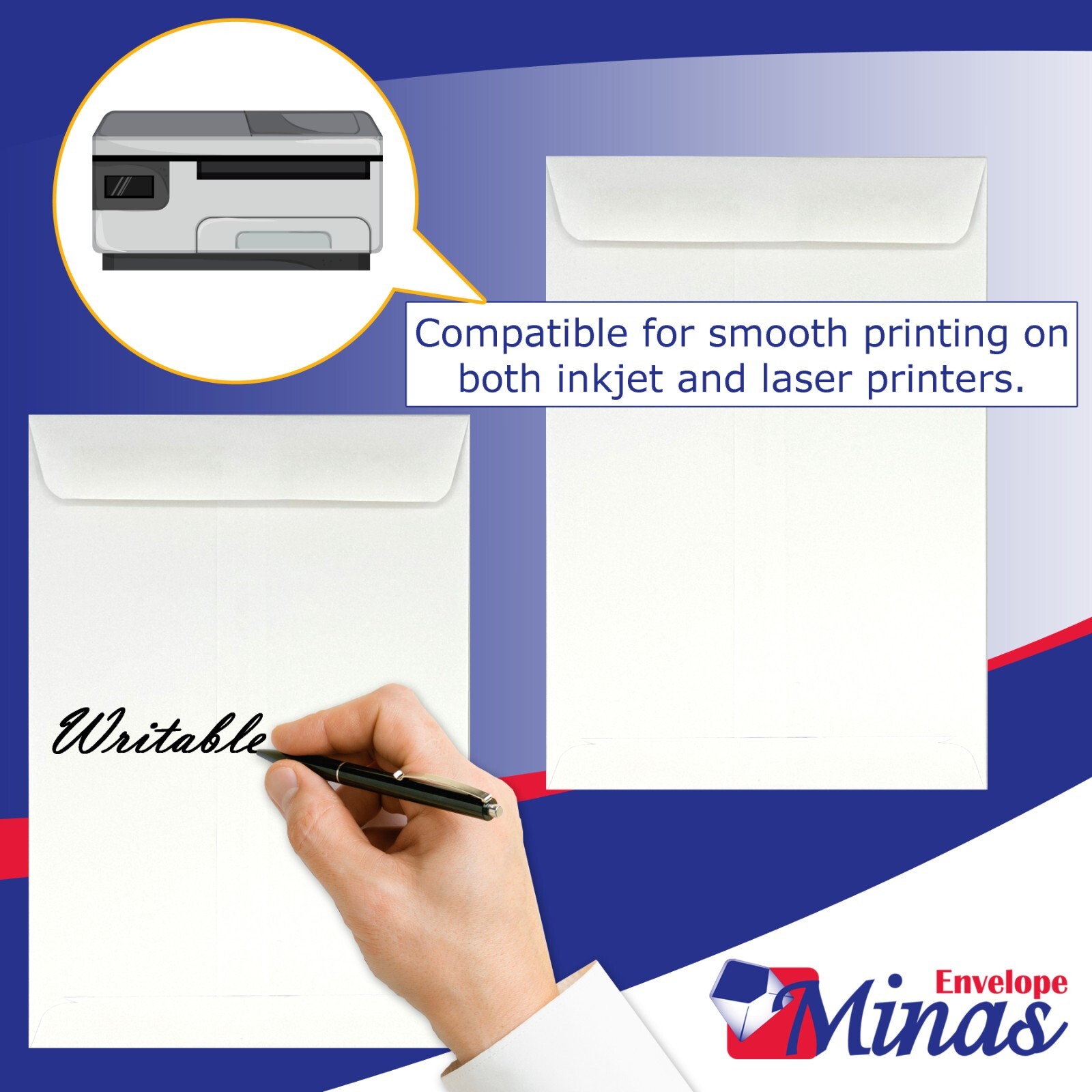 Minas Envelope 6″ x 9″ Catalog Envelopes (Open End), Premium 24lb White, 500/Box