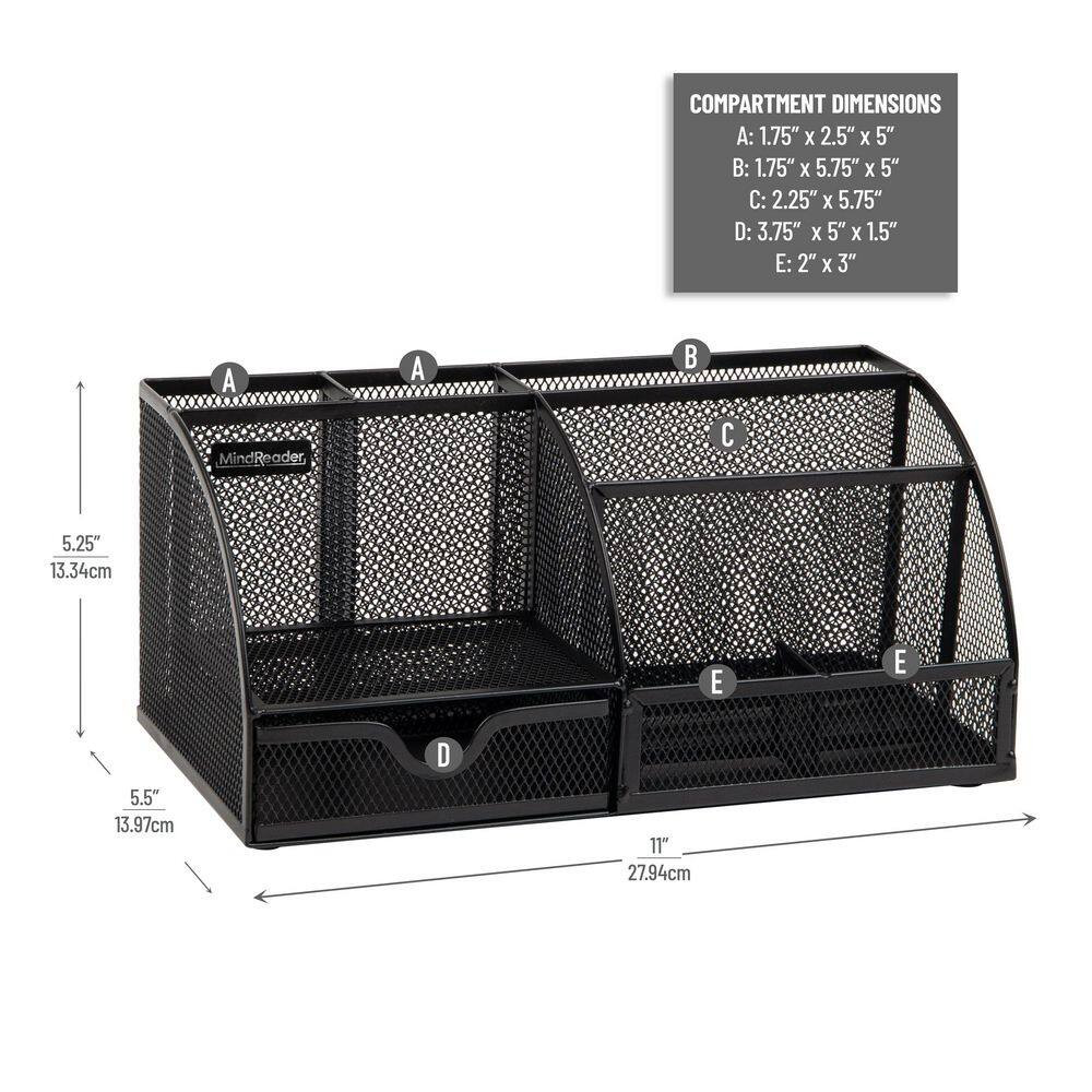 11 In. L X 5.5 In. W X 5 In. H Desktop Organizer File Storage Accessory Storage