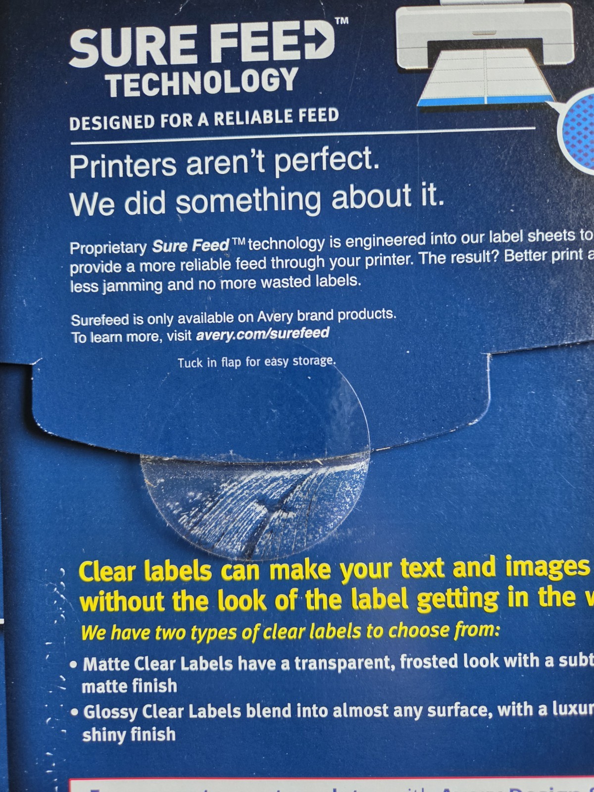 Avery Printable Shipping Labels 2×4″ Glossy Crystal Clear, 100 labels/10 sheets