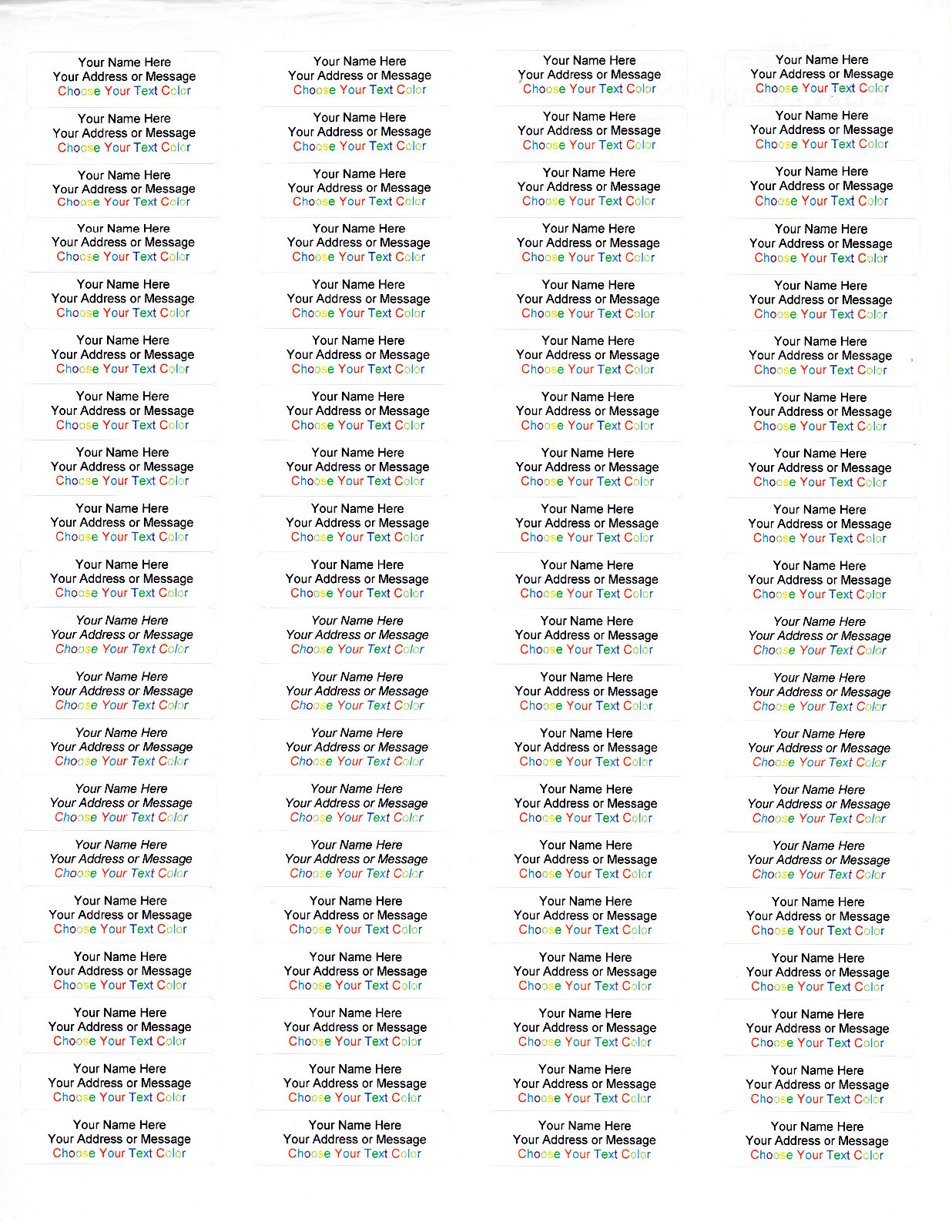 800 Personalized Small Return Address Labels – 1/2″ x 1 3/4″