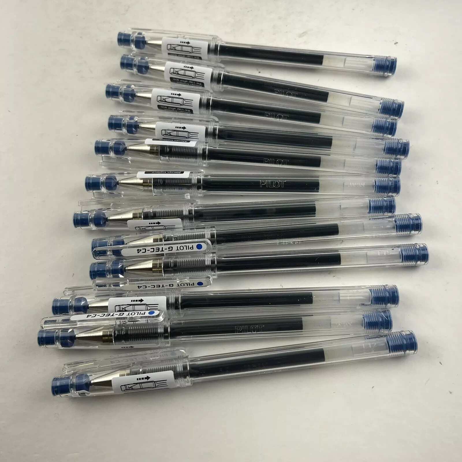 Pilot G-TEC-C4 0.4mm Blue Ultra Fine Roller Ball Gel Pen, BL-GC4-L BOX 12 PENS