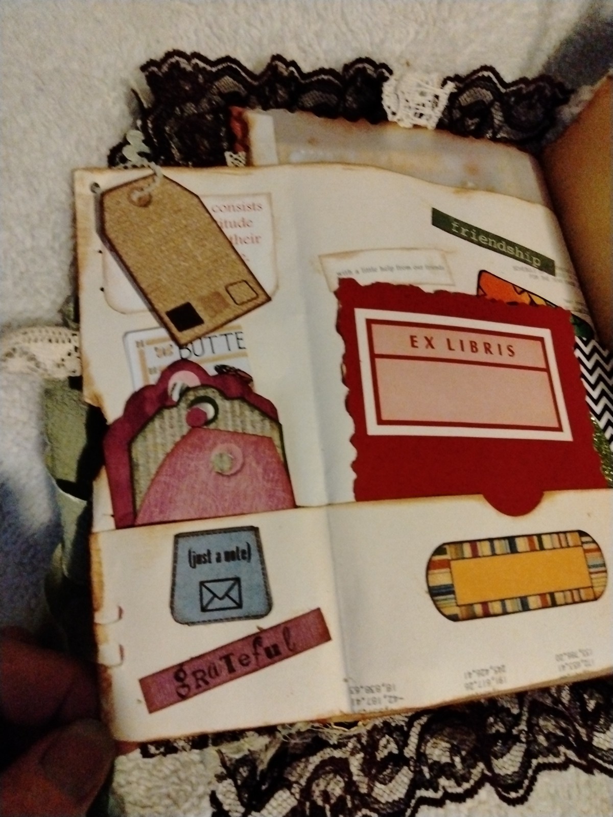 Handmade Hard Covered ” Friend ” Junk Journal