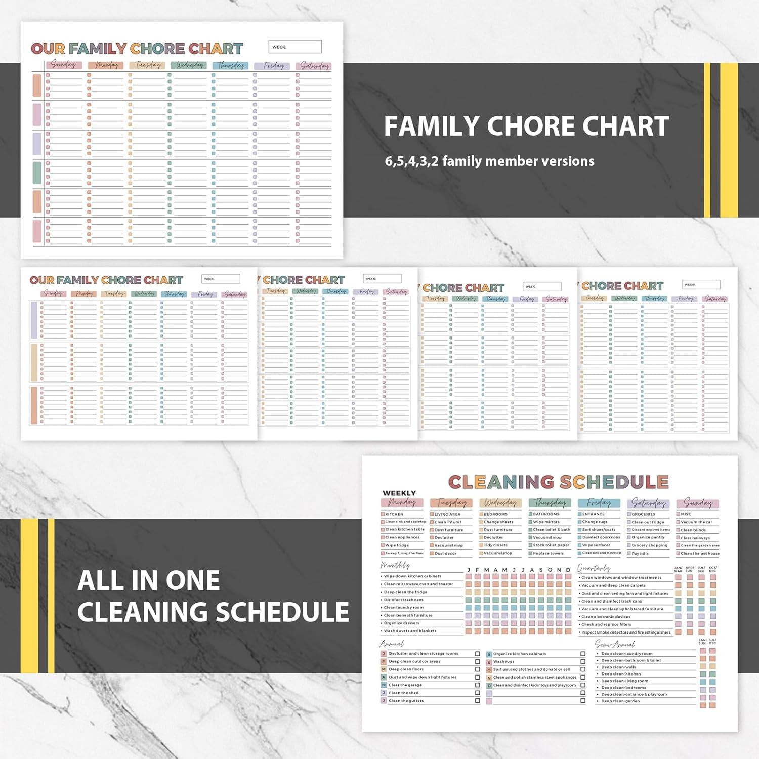 ADHD Cleaning Planner, Weekly and Monthly Organizing Planner with Cleaning Sched