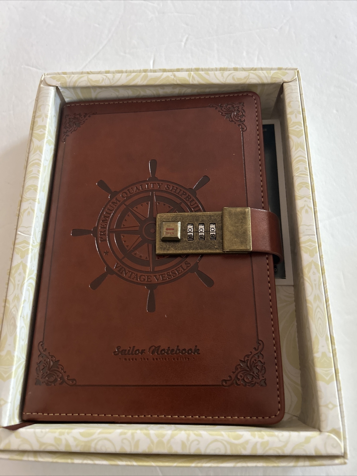 CAGIE Journal with Lock Unisex Vintage Sailor Notebook Reusable Faux Leather