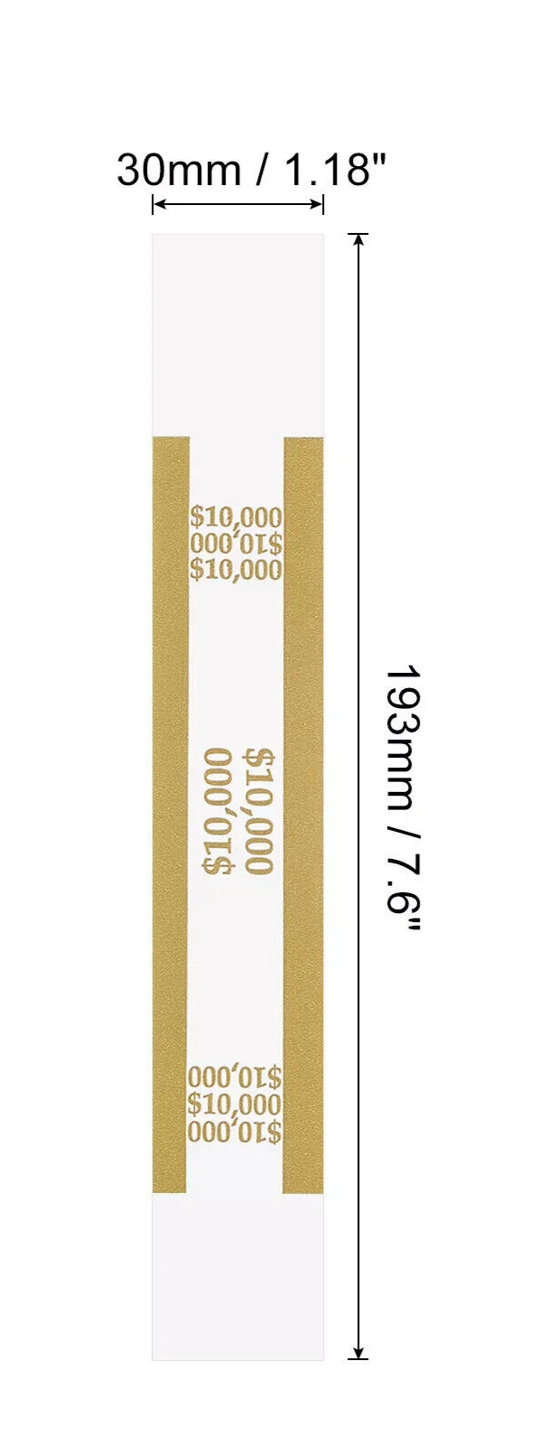 10 Self-Sealing Mustard Bill Straps Holds $10,000 Bill Wrappers Currency Bands
