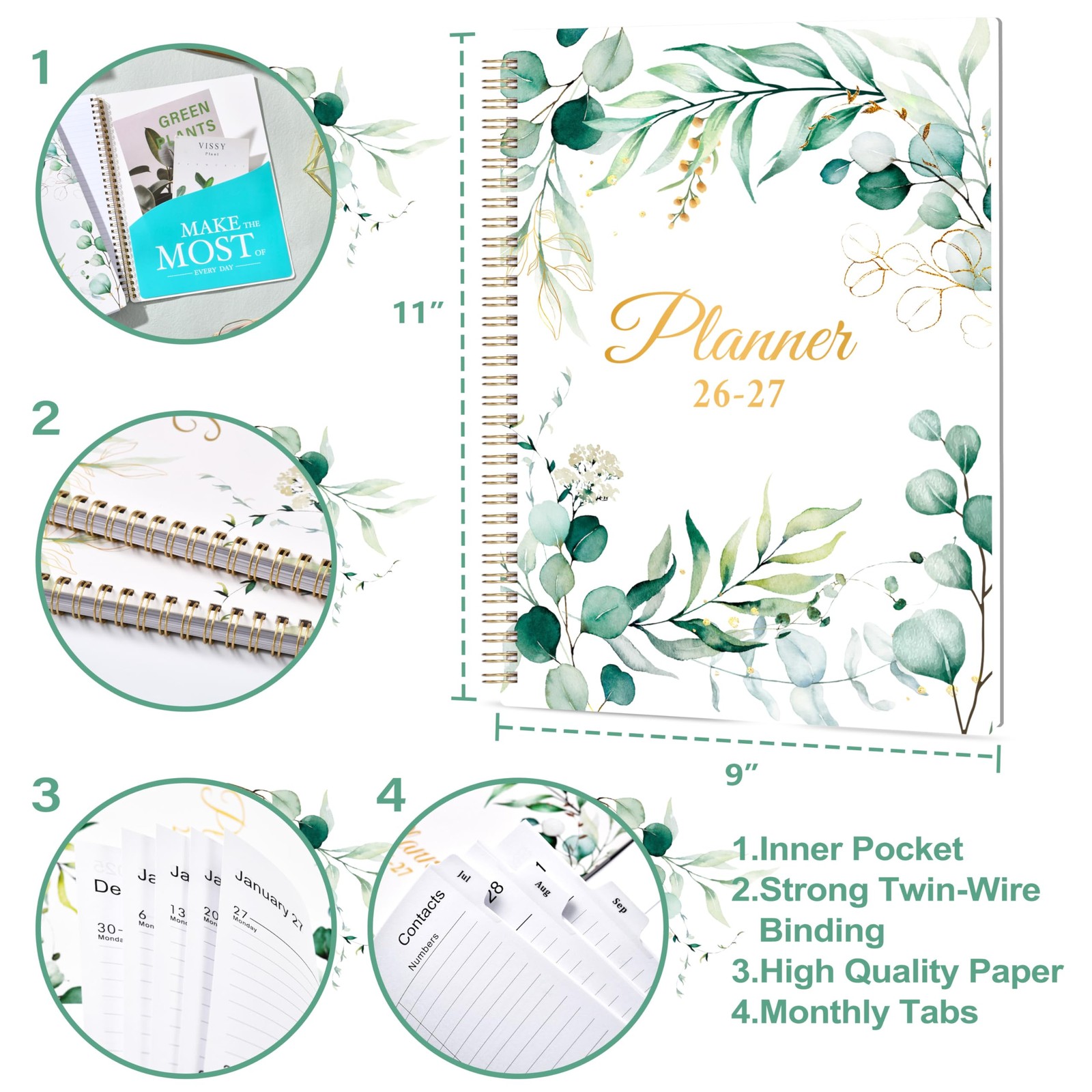 Planner 2026-2027 – 9″ x 11″ Planner 2026-2027 Weekly and Monthly, from JUL. …