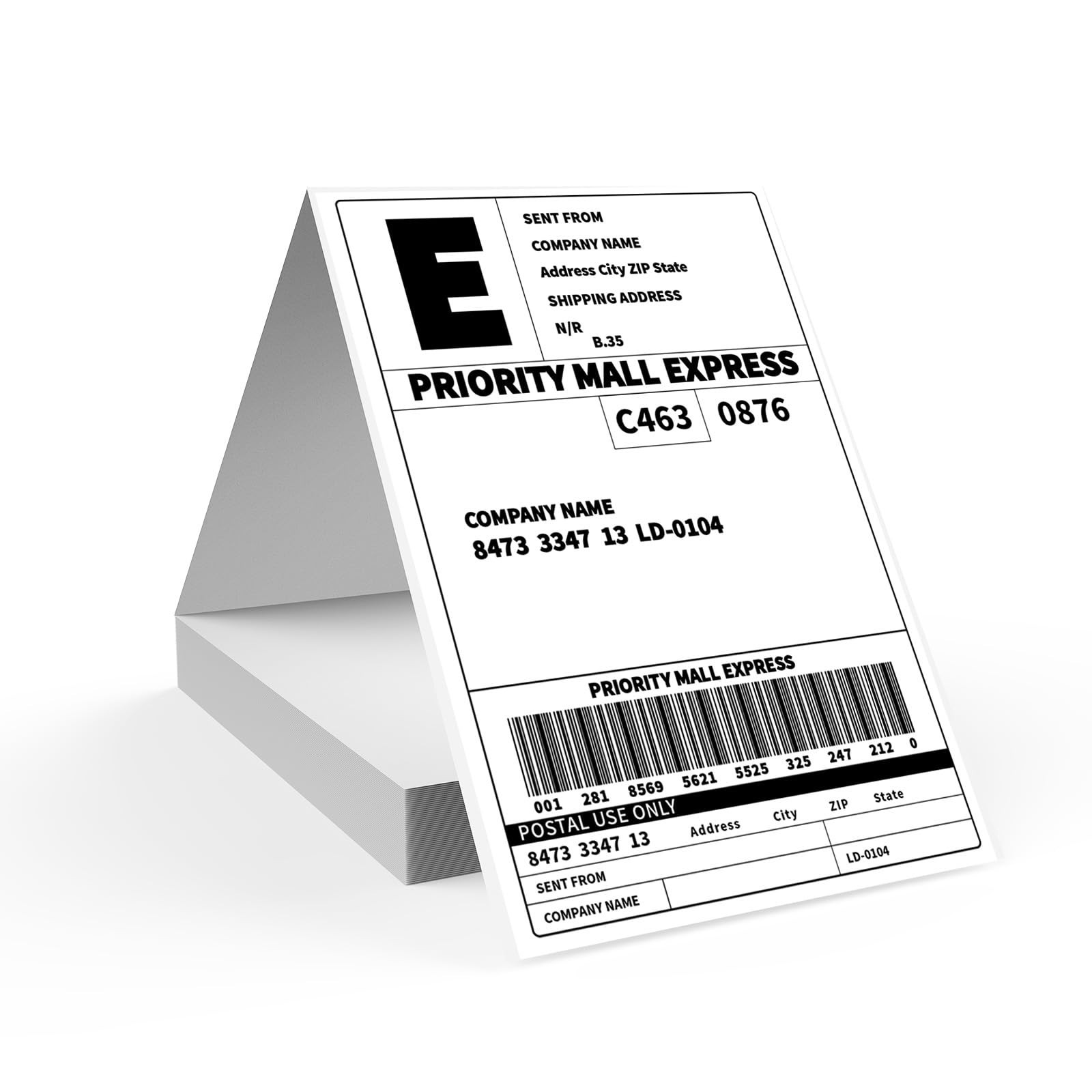 100 4×6 Thermal Labels 100/Stack, HUOJI Shipping Thermal Labels 4×6 Fanfold C…