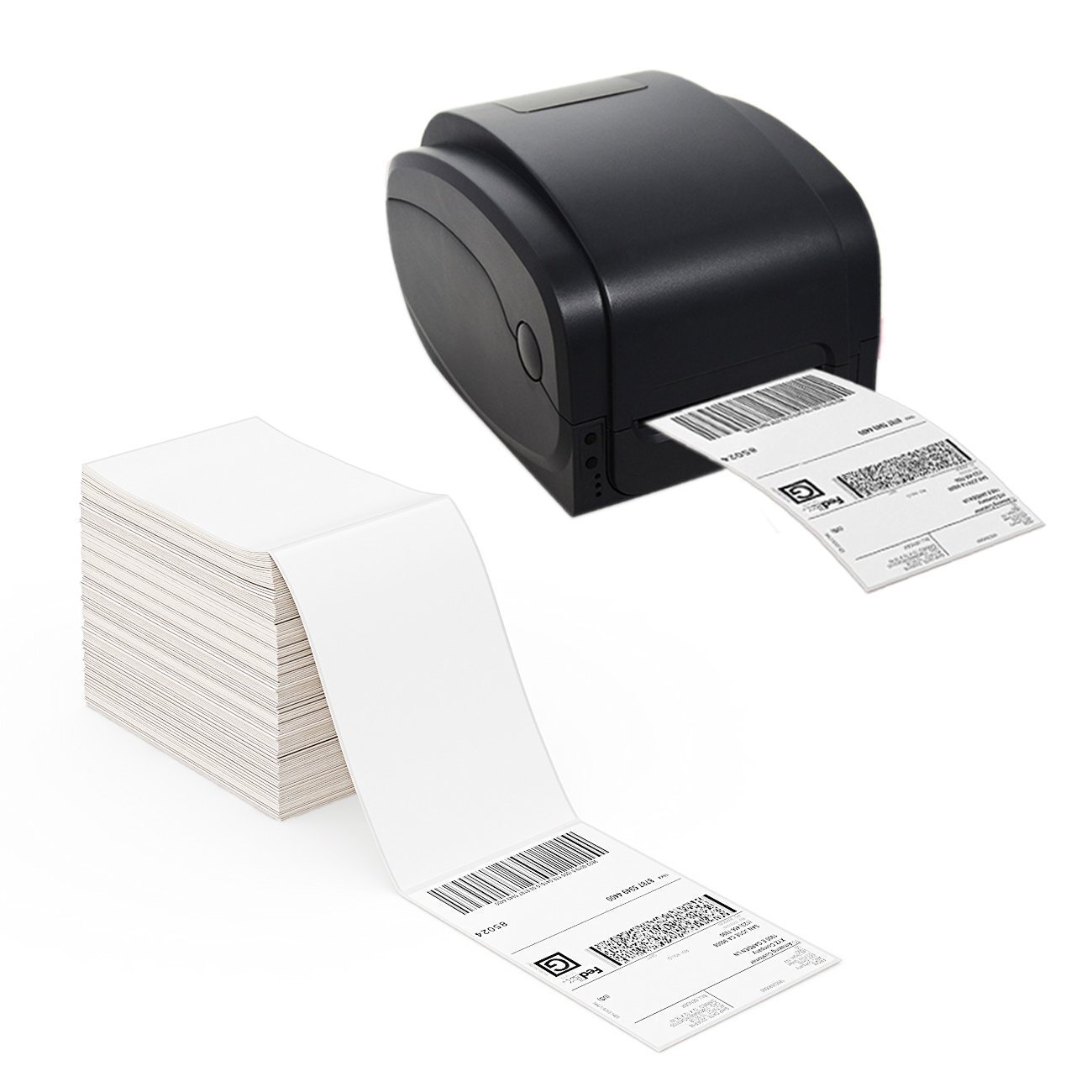 Fanfold 4″ x 6″ Direct Thermal Shipping Labels 500 / Stack Perforated Zebra 2844